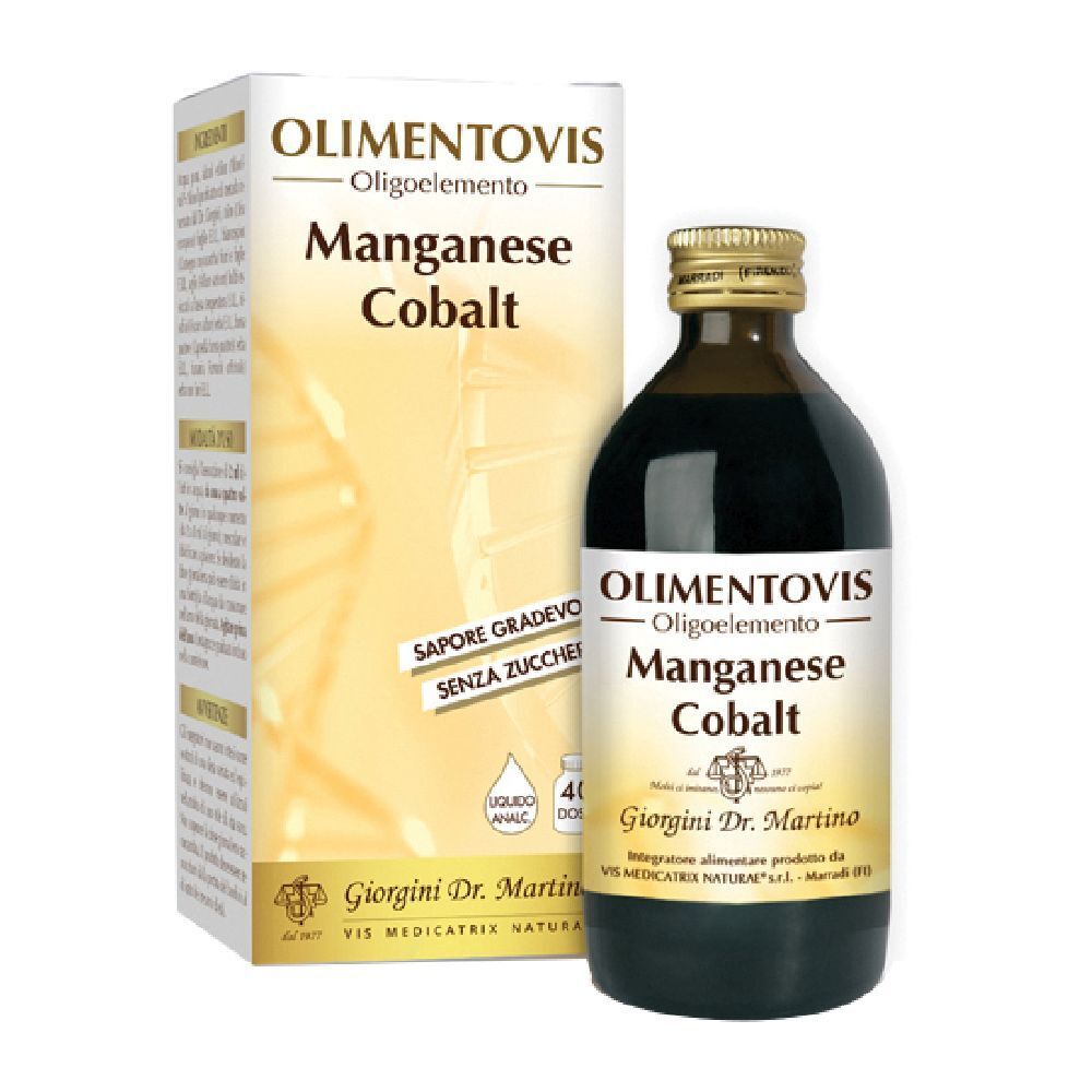 Olimentovis Oligoelemento Manganese Cobalt Liquido Analcolico Senza Zuccheri 200 Ml 40 Dosi