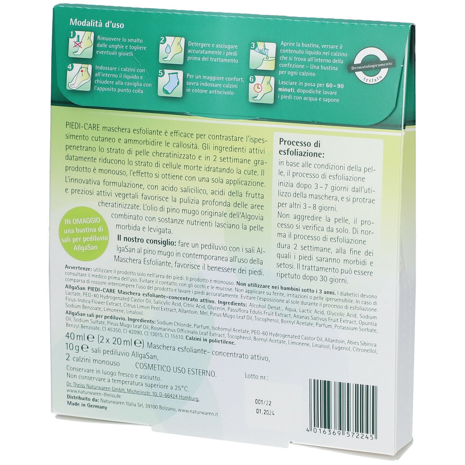 AllgaSan® Maschera PIEDI-CARE Maschera Esfoliante