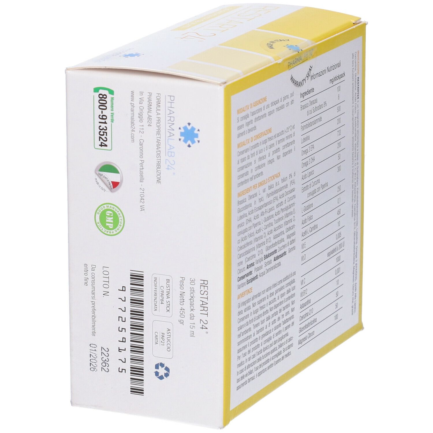 Restart24 30 Stickpack Da 15 Ml