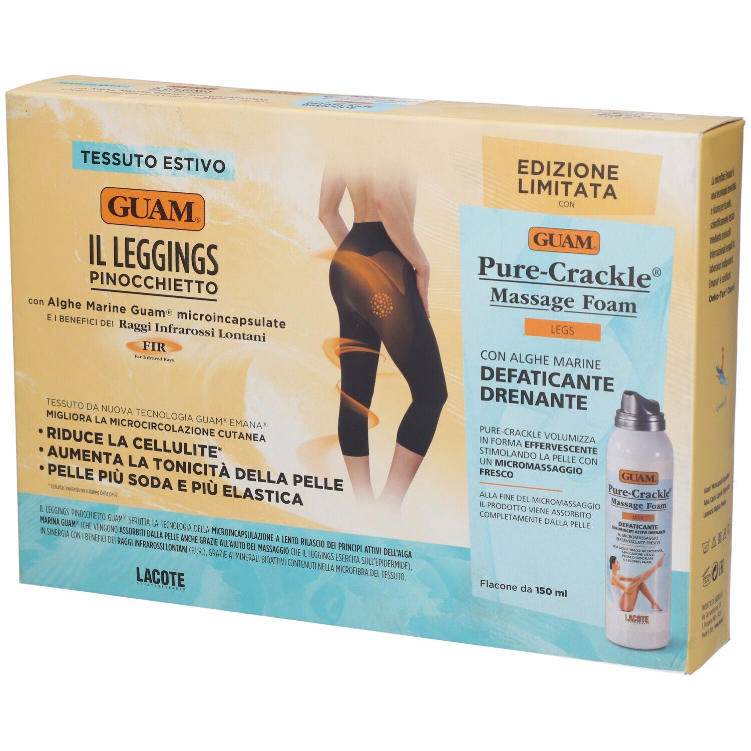 Kit Pinocchietto Guam + Pure Crackle Massage Foam Taglia S/M 150 Ml