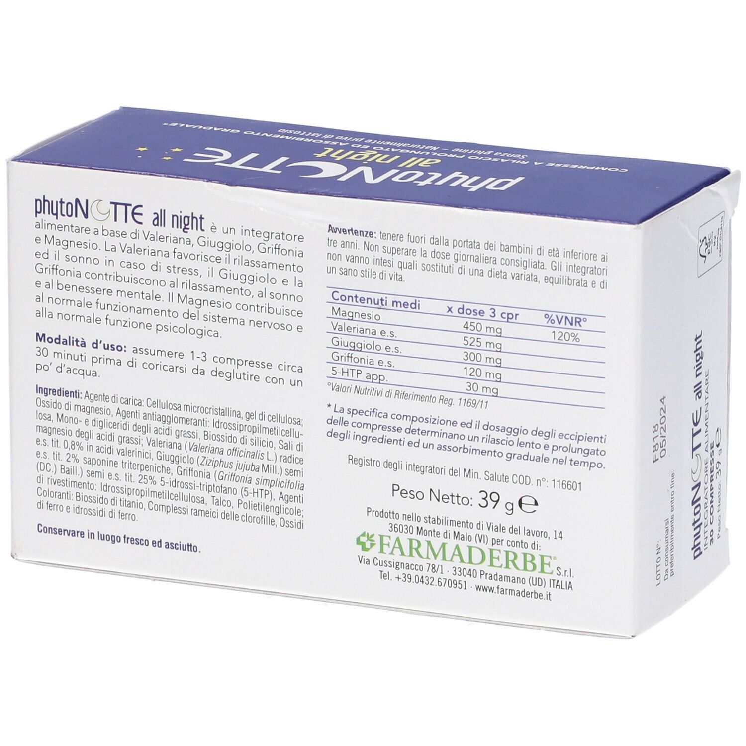 Phyto Notte All Night 30 Compresse