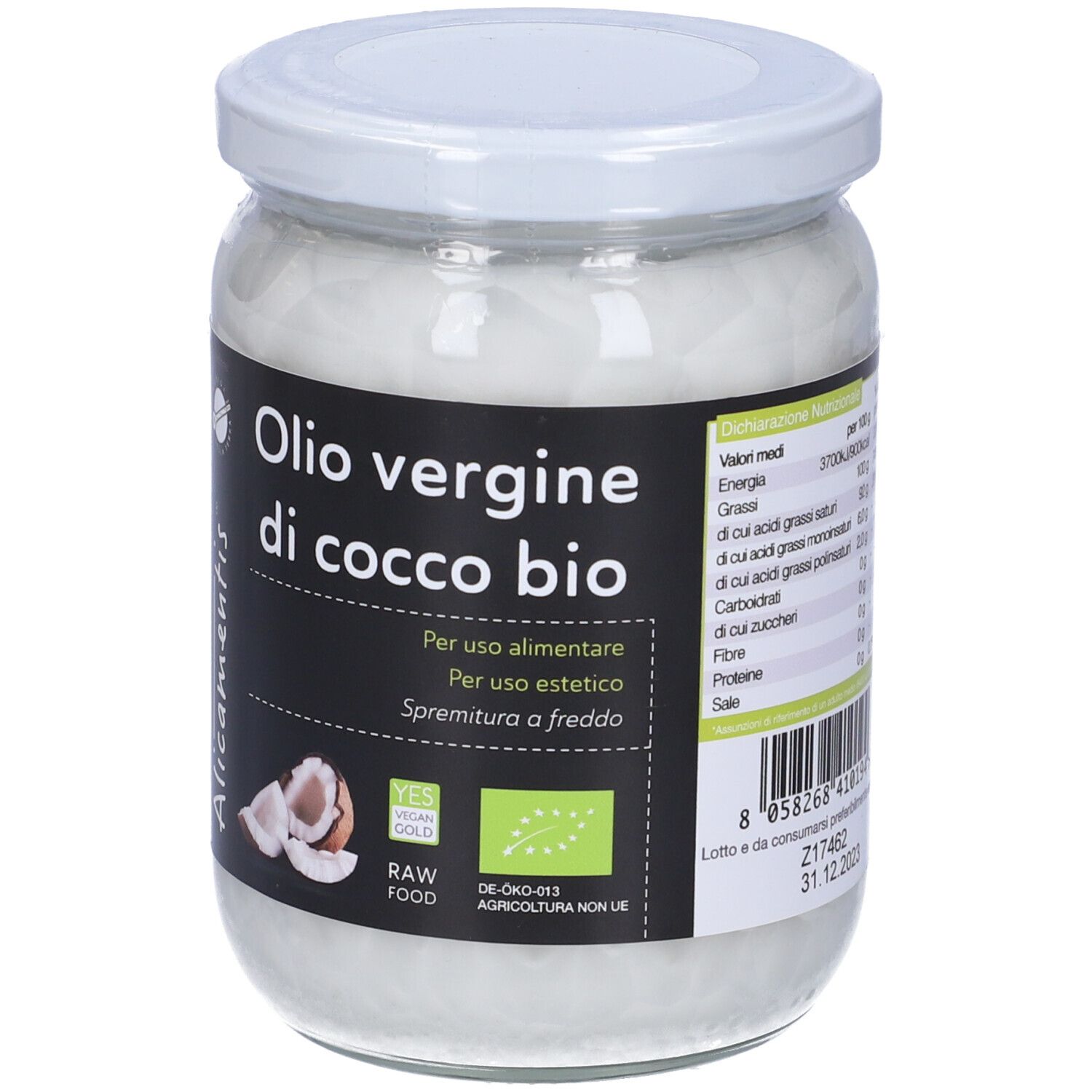 Olio Vergine Di Cocco Bio 500 Ml Alicamentis