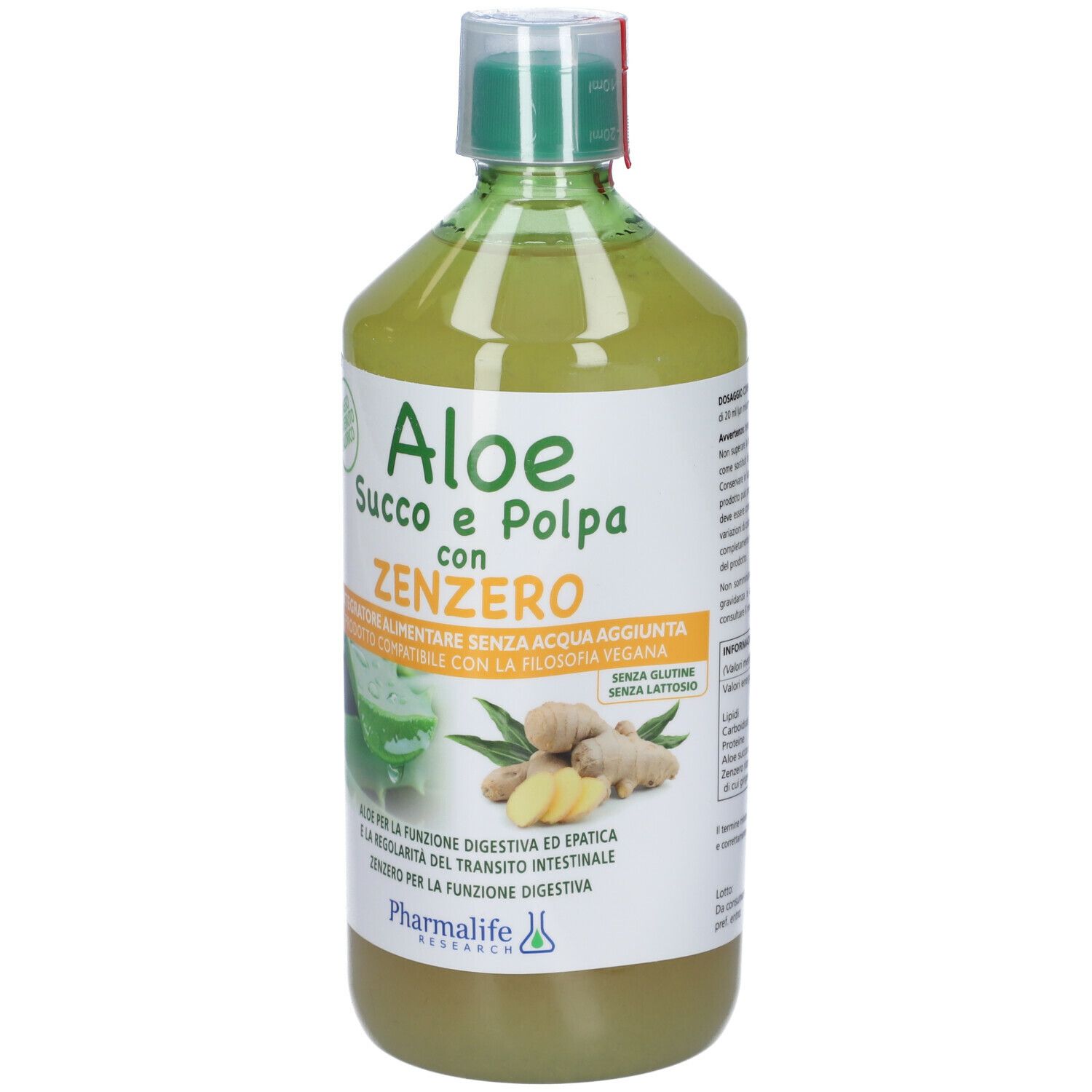 Pharmalife Research Aloe succo e Polpa con Zenzero