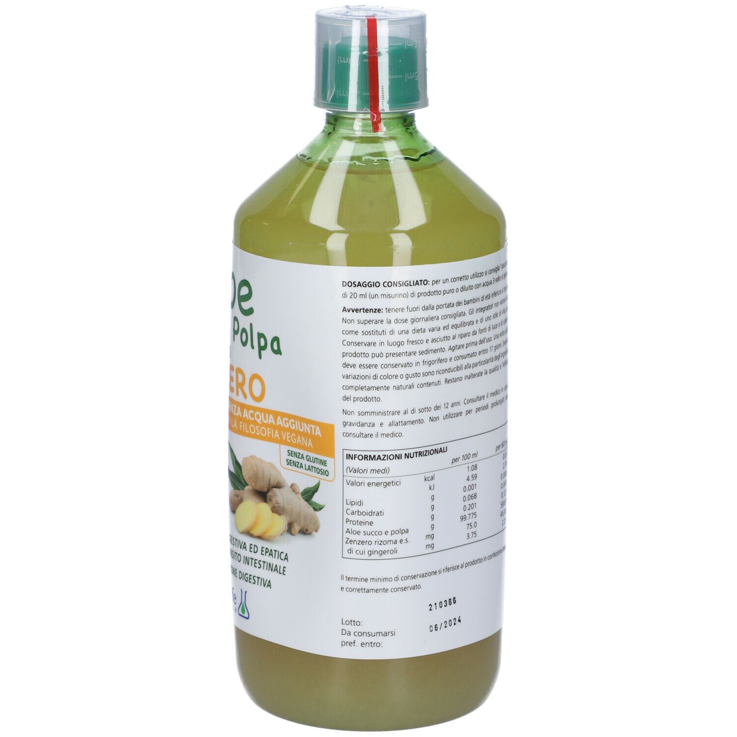 Pharmalife Research Aloe succo e Polpa con Zenzero