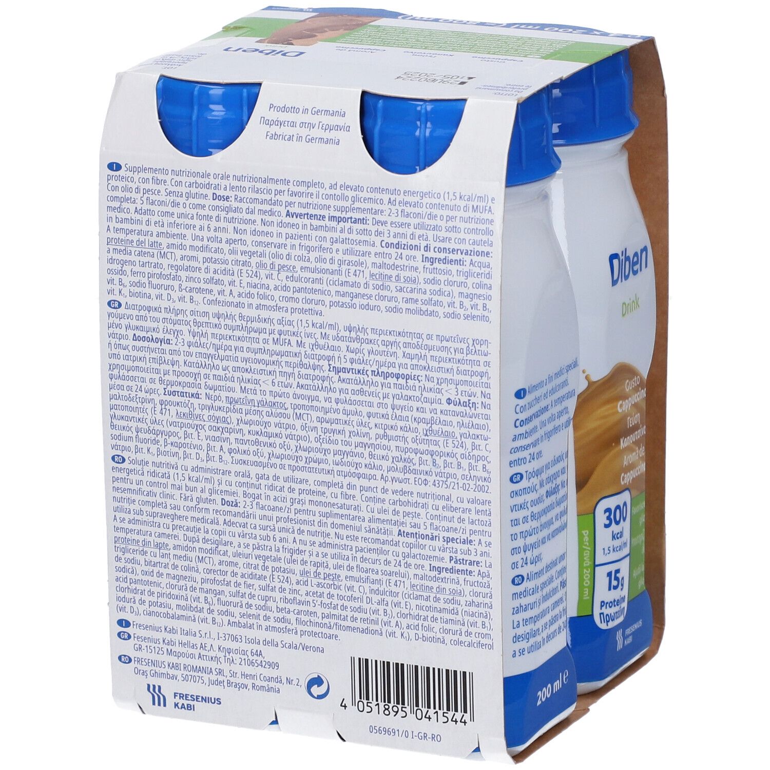 Diben Drink Cappuccino 4 Flaconi X 200 Ml
