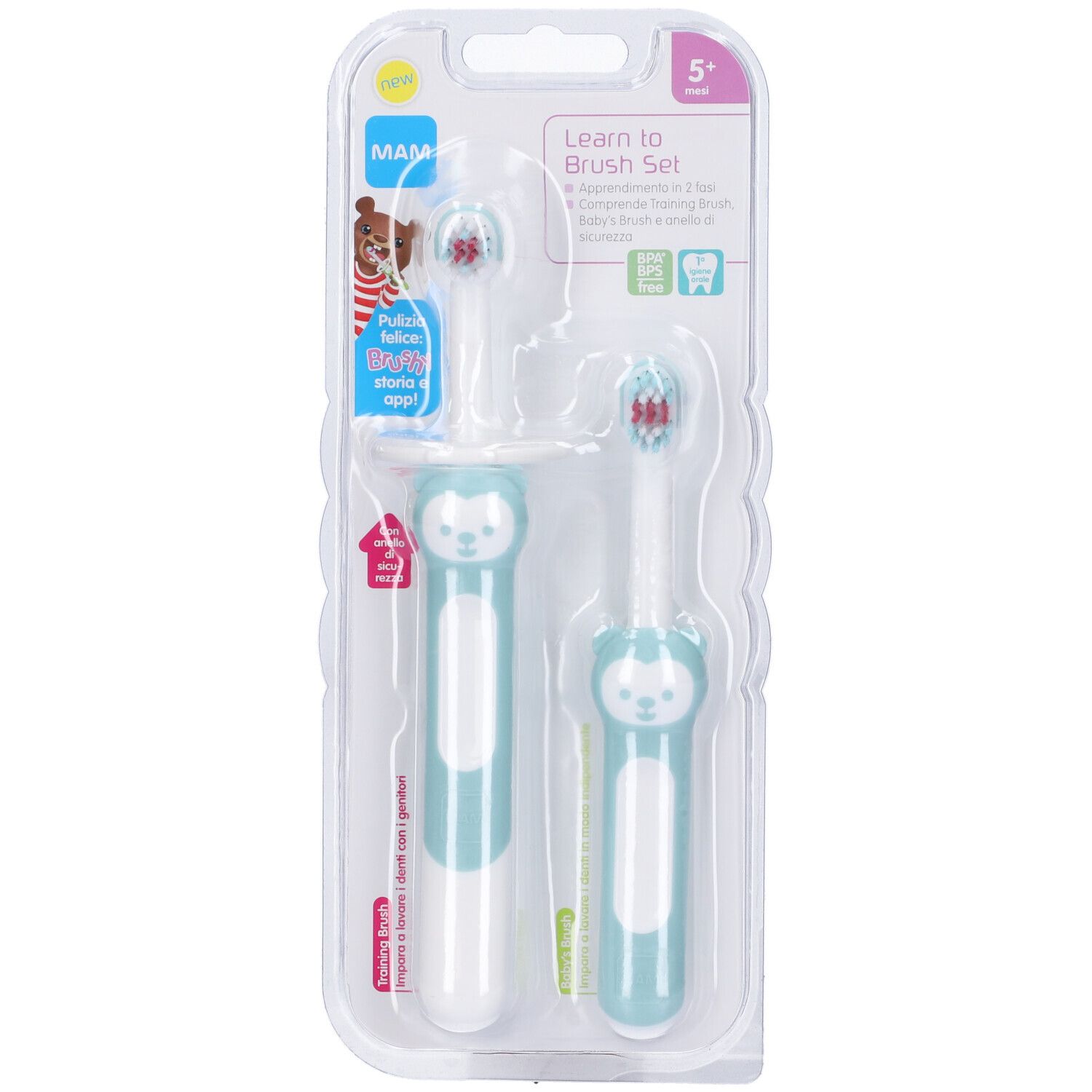 Mam Learn to Brush Set Spazzolini Bambino 5+