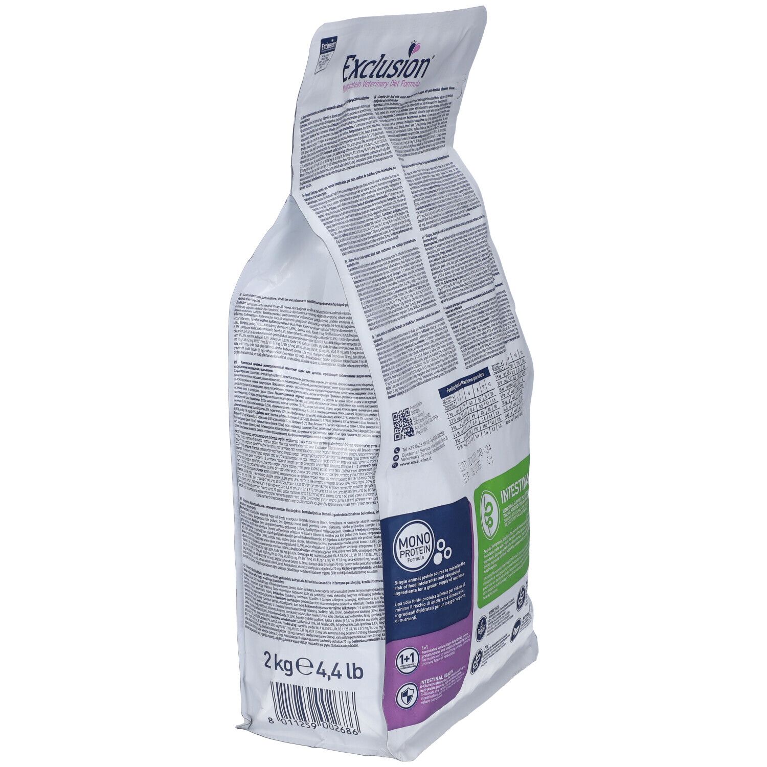 Exclusion Monoprotein Veterinary Diet Formula Dog Intestinal Puppy Pork And Rice All Breeds 2 Kg Dry
