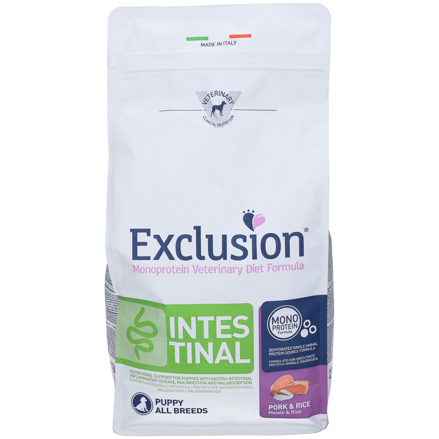 Exclusion Monoprotein Veterinary Diet Formula Dog Intestinal Puppy Pork And Rice All Breeds 2 Kg Dry