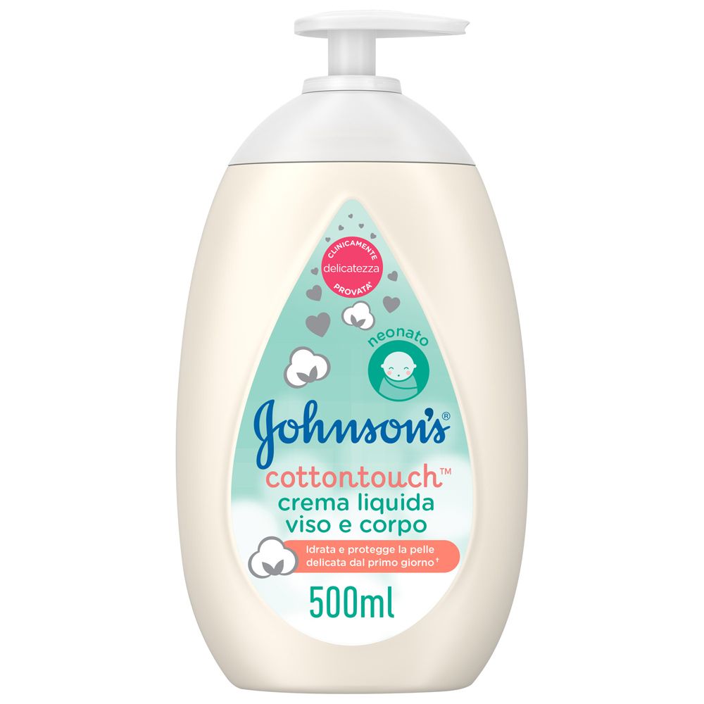 Cottontouch crema liquida viso e corpo, flacone con dosatore. Clinicamente provato. Neonati.
