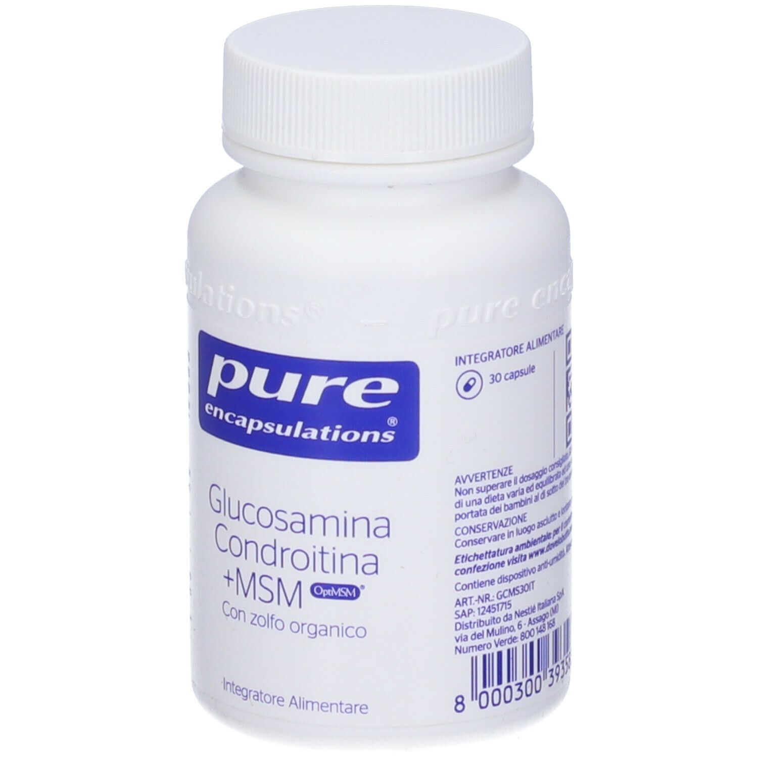 Pure Encapsulations Glucosamina Condroitina + Msm 30 Capsule