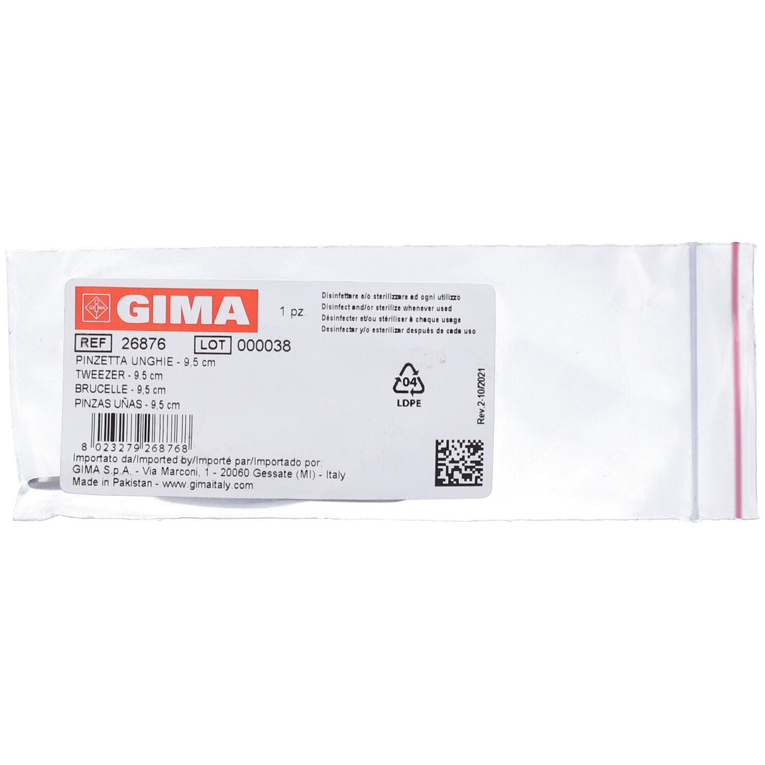 GIMA Pinzetta Unghie - 9,5 Cm