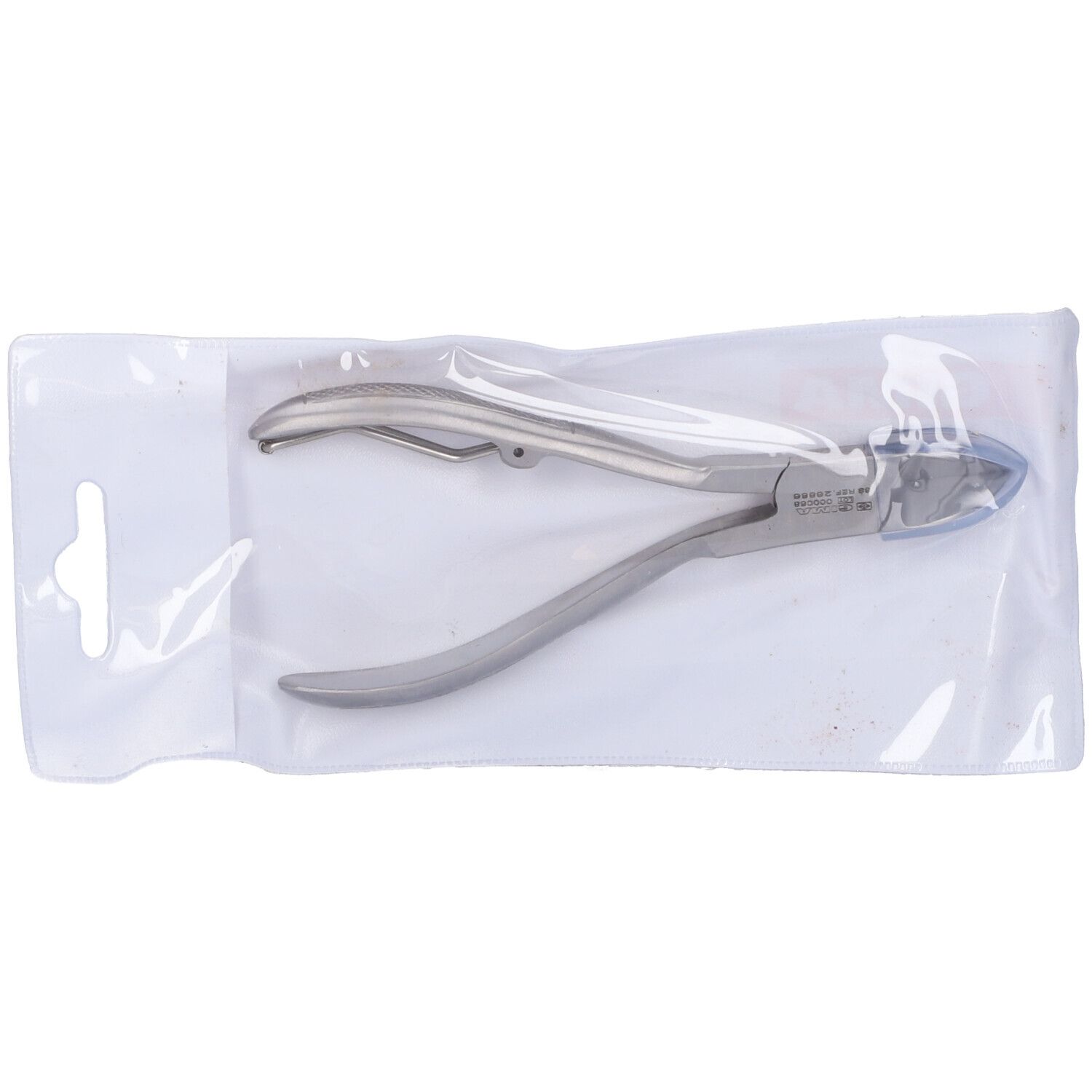 GIMA Tronchesino Unghie, 12,5 cm, in confezione trasparente. Tronchesino metallico con punta blu.