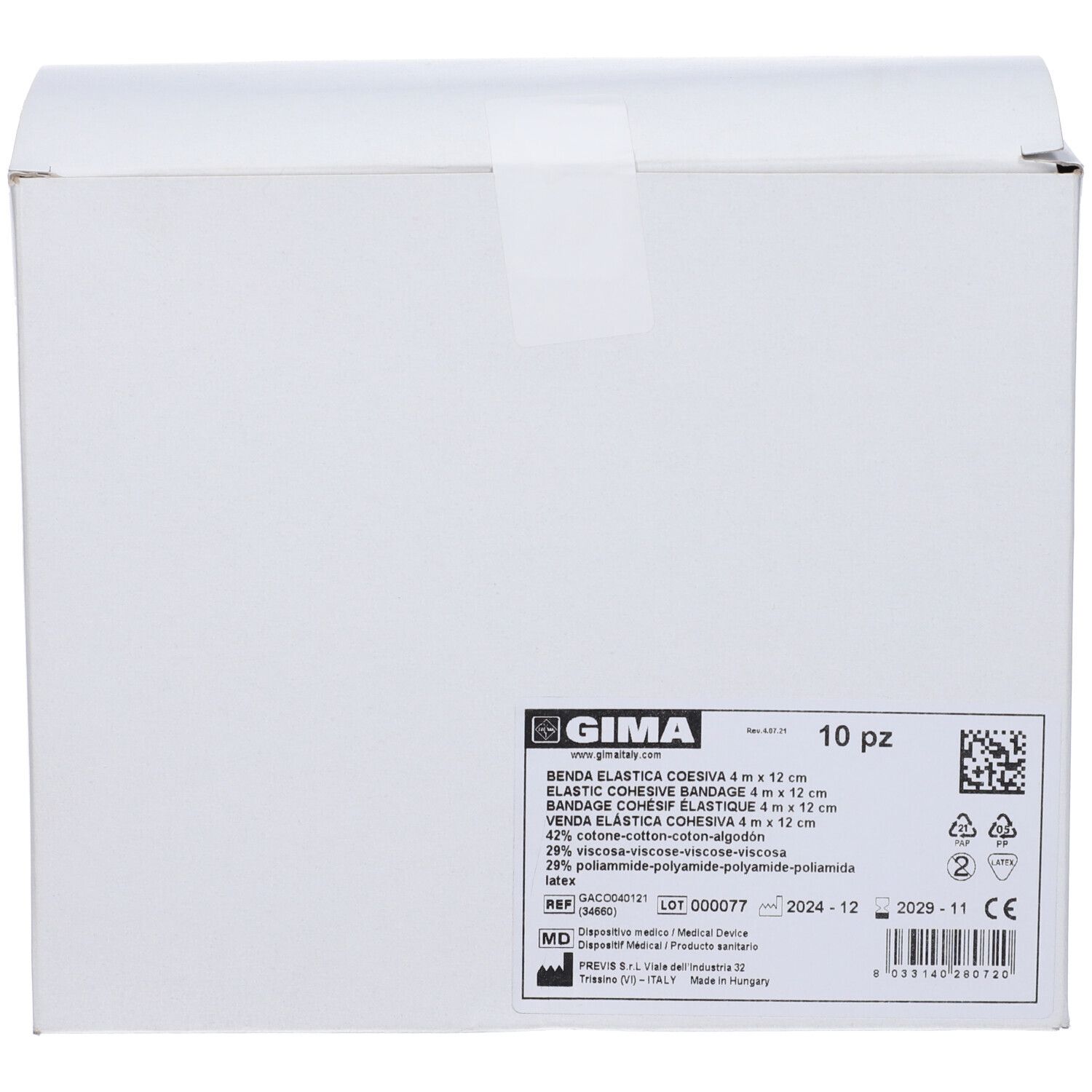 GIMA Benda Elastica Coesiva 4 M X 12 Cm