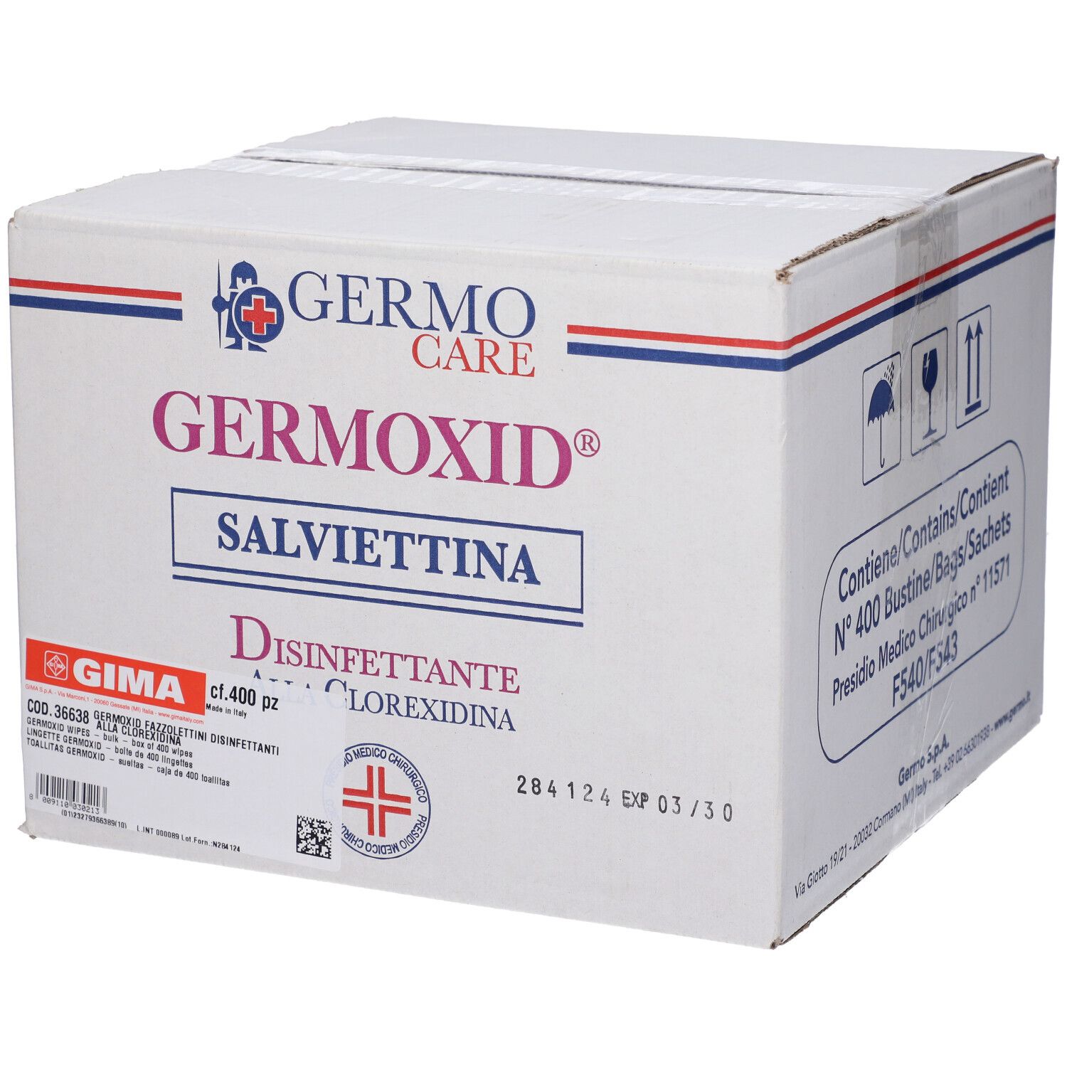 GIMA Germoxid Fazzolettini Disinfettanti Alla Clorexidina