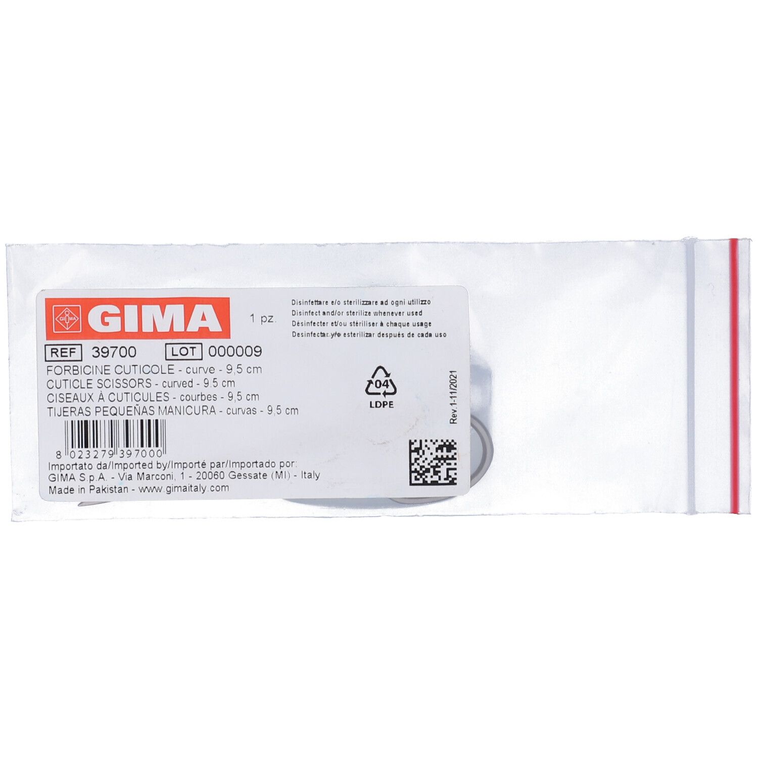 GIMA Forbicine Cuticole - Curve - 9,5 Cm