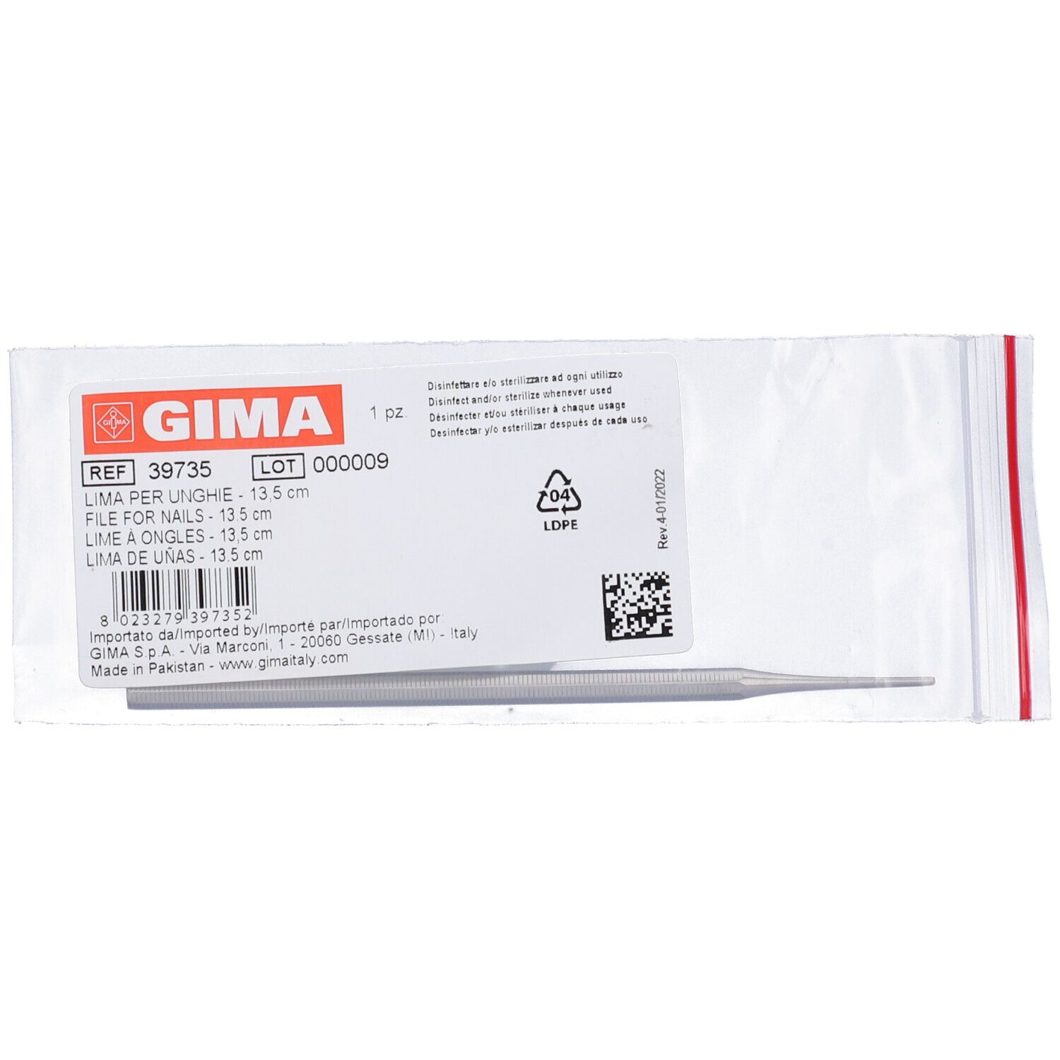 GIMA Lima Per Unghie - 13,5 Cm
