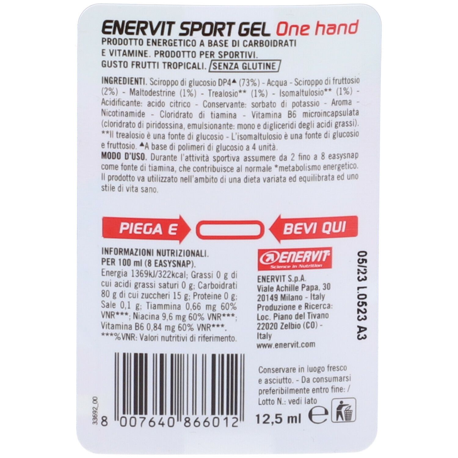 ENERVIT® Sport Gel One Hand Frutti tropicali