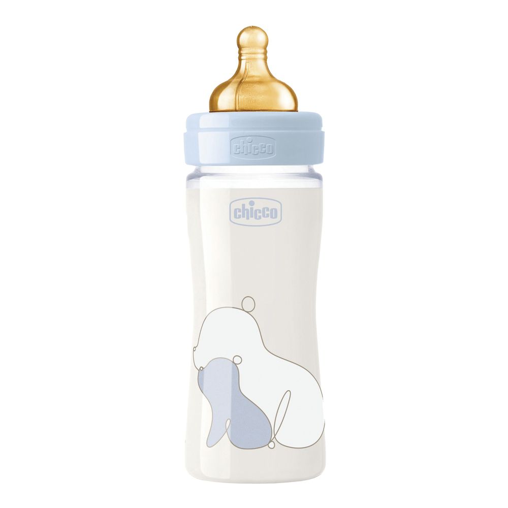 Chicco Biberon Original 240Ml Vetro 1 Foro 1 Foro Boy Con Tettarella In Caucciu'