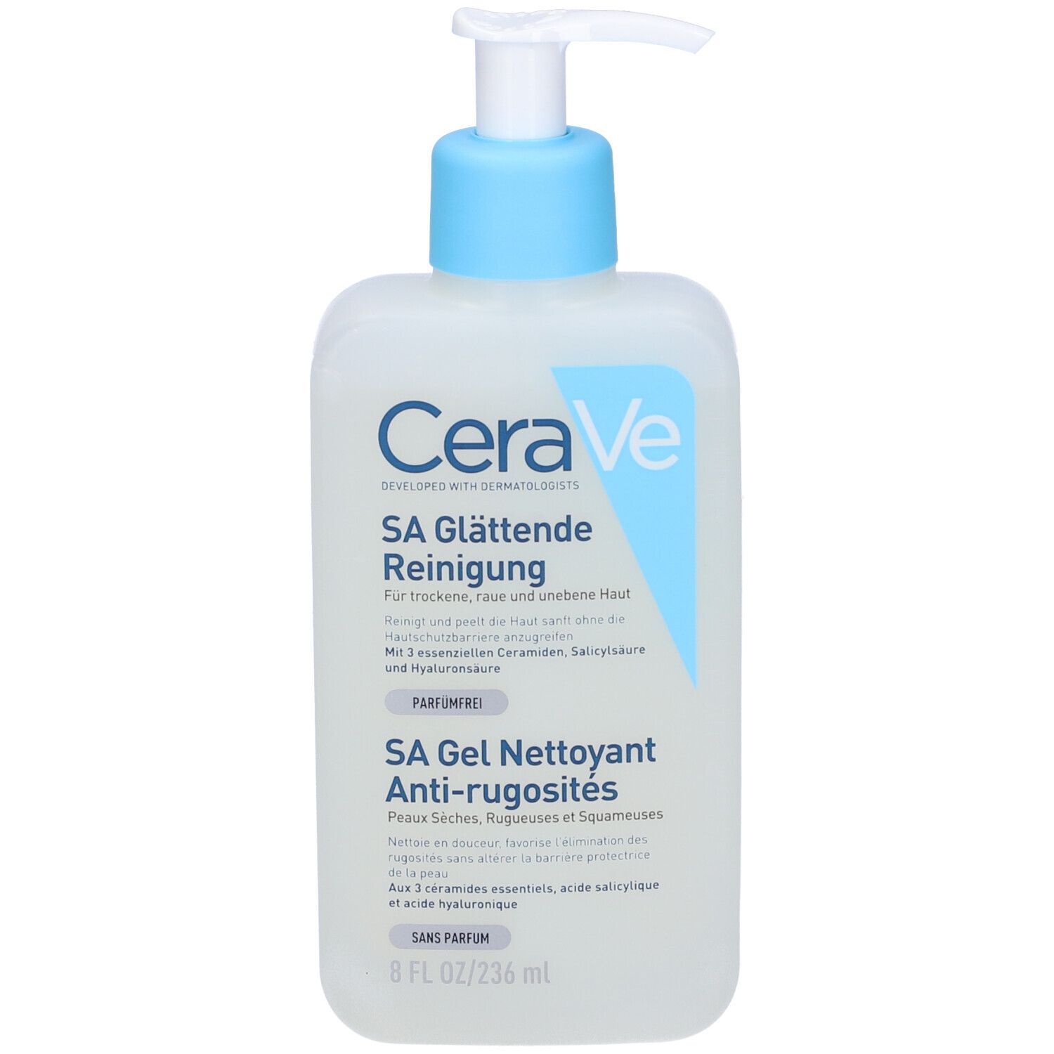 CeraVe SA Detergente Levigante per pelle molto secca, ruvida e screpolata 236 ml