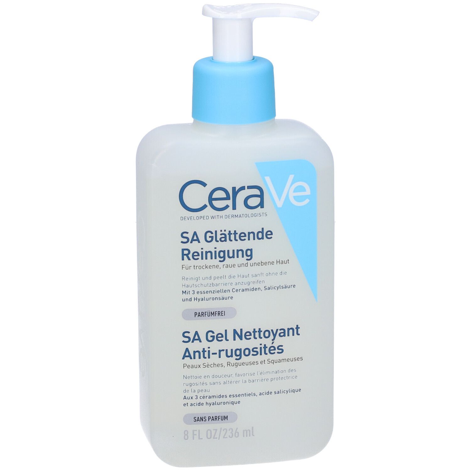 CeraVe SA Detergente Levigante per pelle molto secca, ruvida e screpolata 236 ml