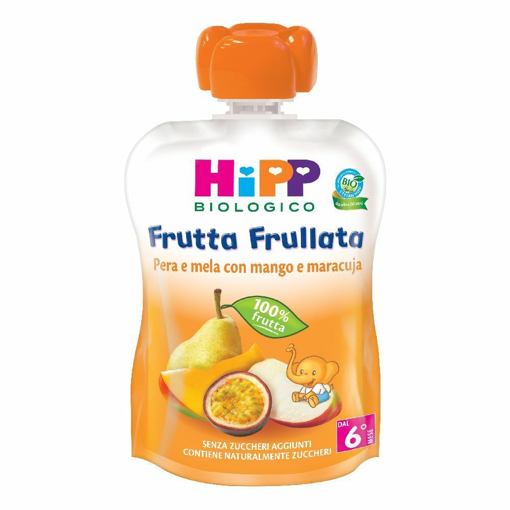 HiPP Biologico Frutta Frullata Pera e Mela con Mango e Maracuja
