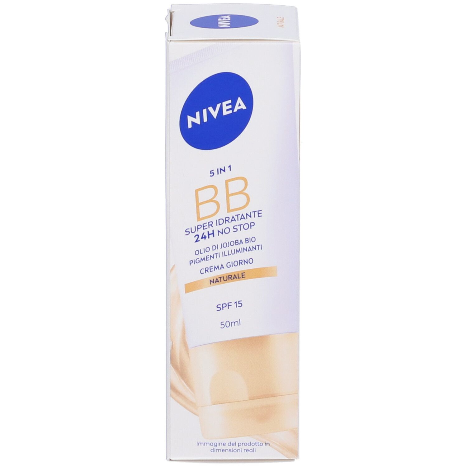 Nivea 5 in 1 BB Cream Super Idratante 24H No Stop Naturale 50 ml, Crema viso colorata con SPF15