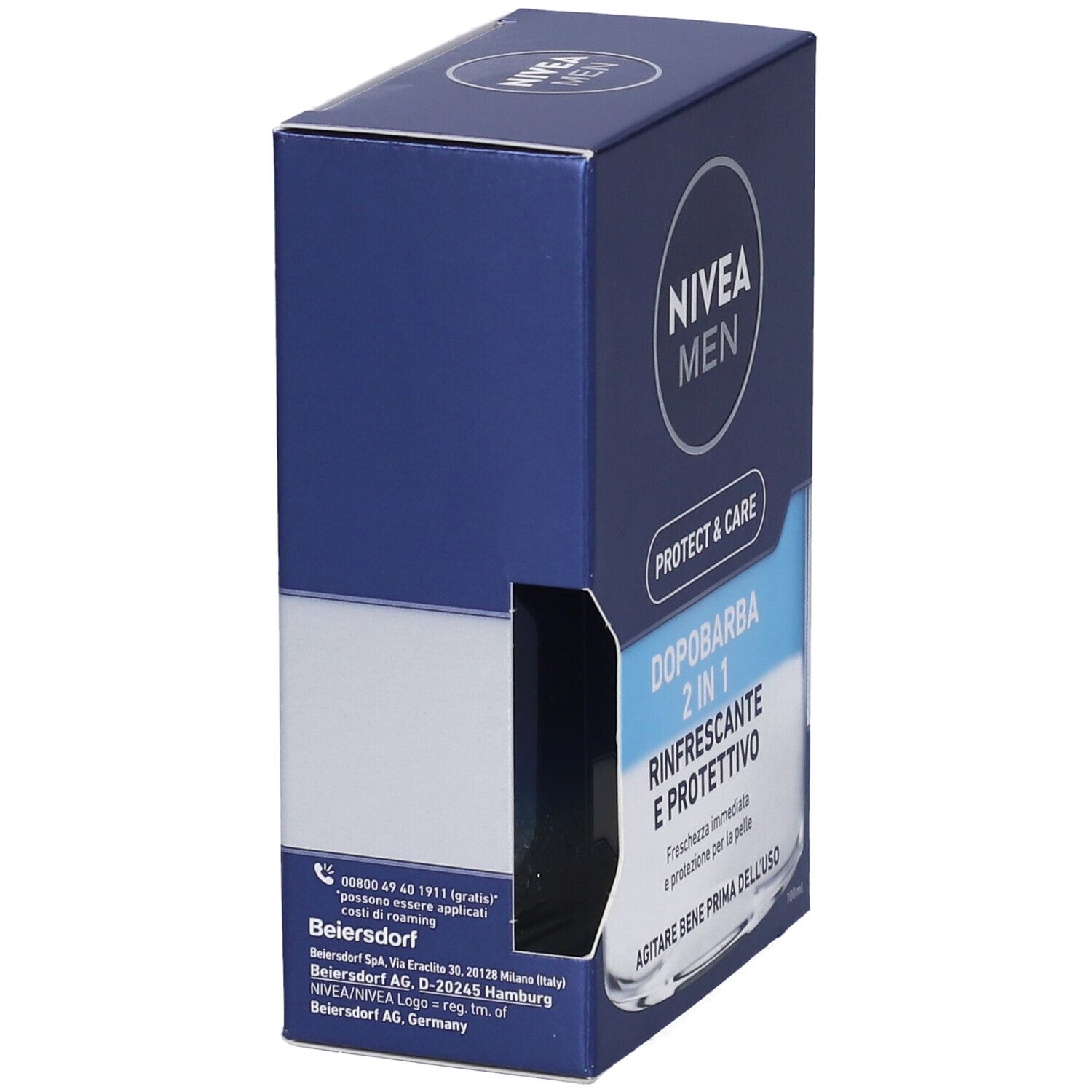 Nivea Men Protect & Care Dopobarba 2 in 1 Rinfrescante e Protettivo 100 ml, Dopobarba lenitivo