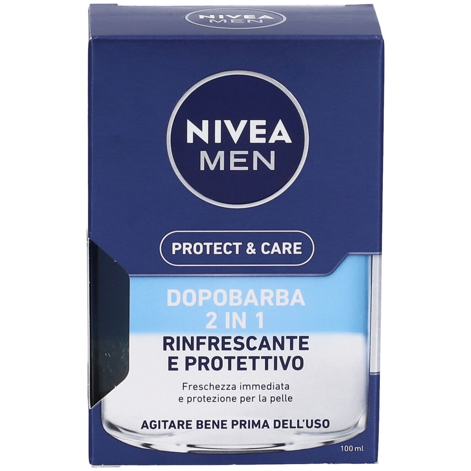 Nivea Men Protect & Care Dopobarba 2 in 1 Rinfrescante e Protettivo 100 ml, Dopobarba lenitivo