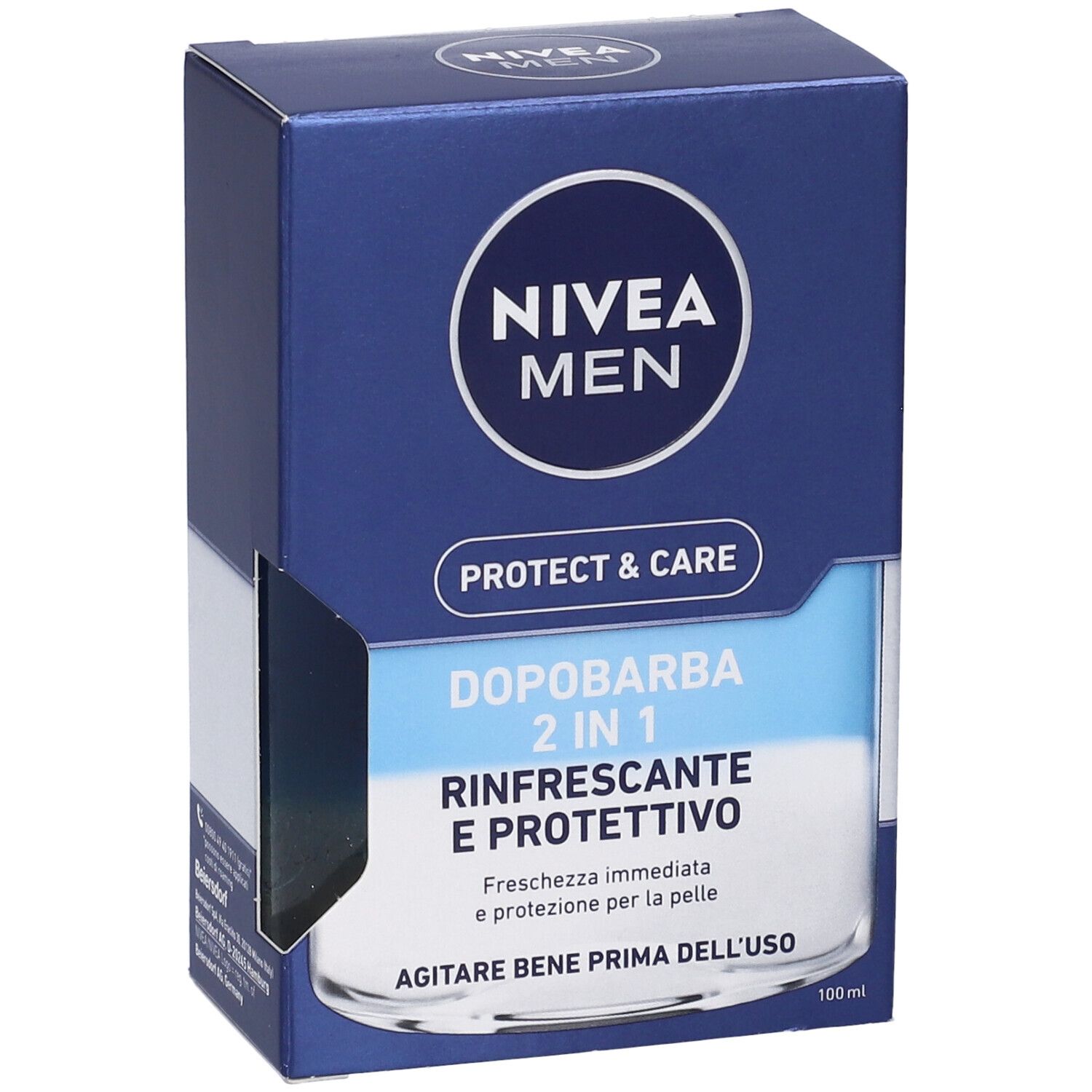 Nivea Men Protect & Care Dopobarba 2 in 1 Rinfrescante e Protettivo 100 ml, Dopobarba lenitivo