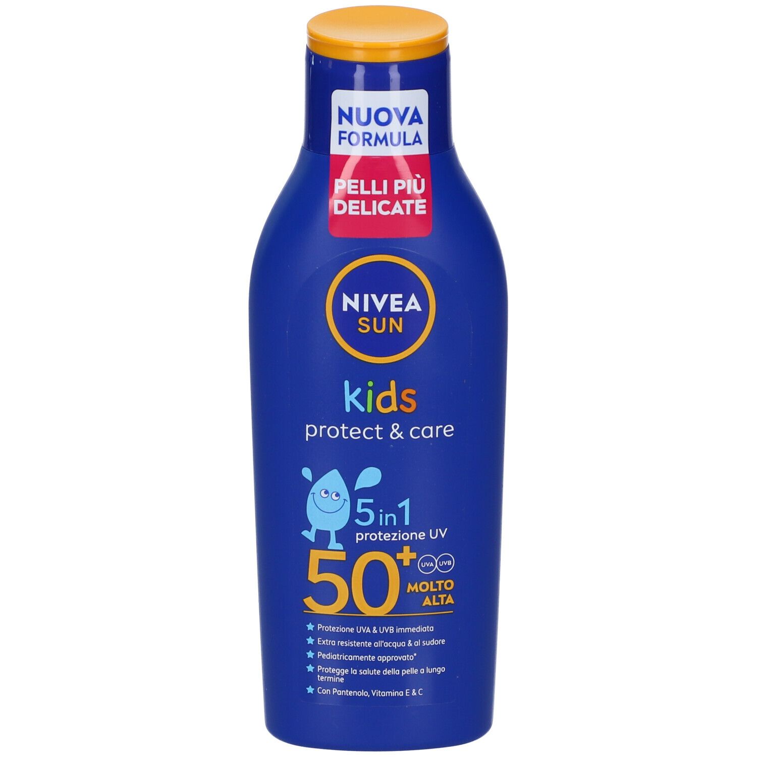 Nivea Sun Latte Solare Kids Protect & Care FP50+ 200 ml, Crema solare per bambini waterproof
