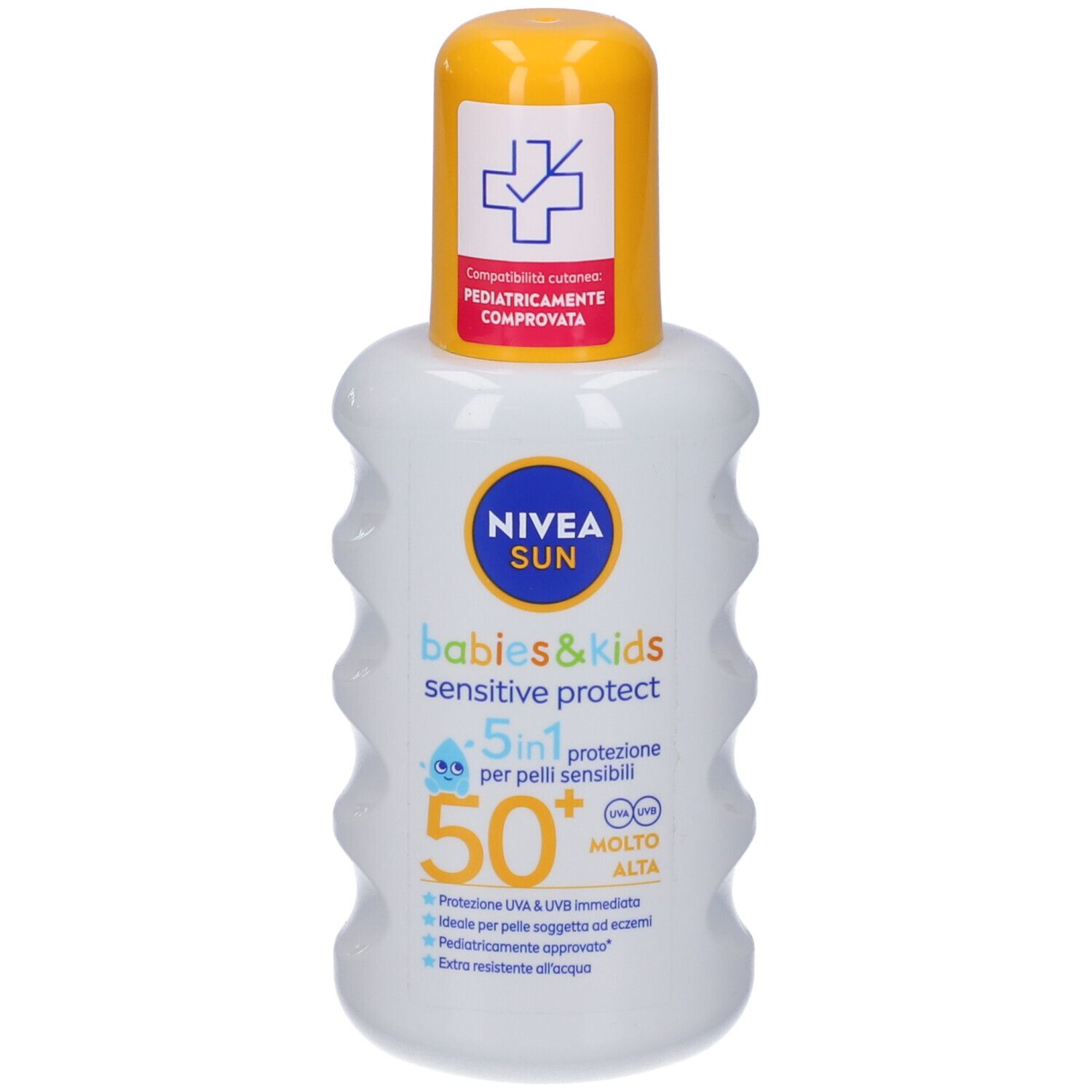 Nivea Sun Spray Solare Kids Sensitive Protect FP50+ 200 ml, Crema solare per bambini e neonati