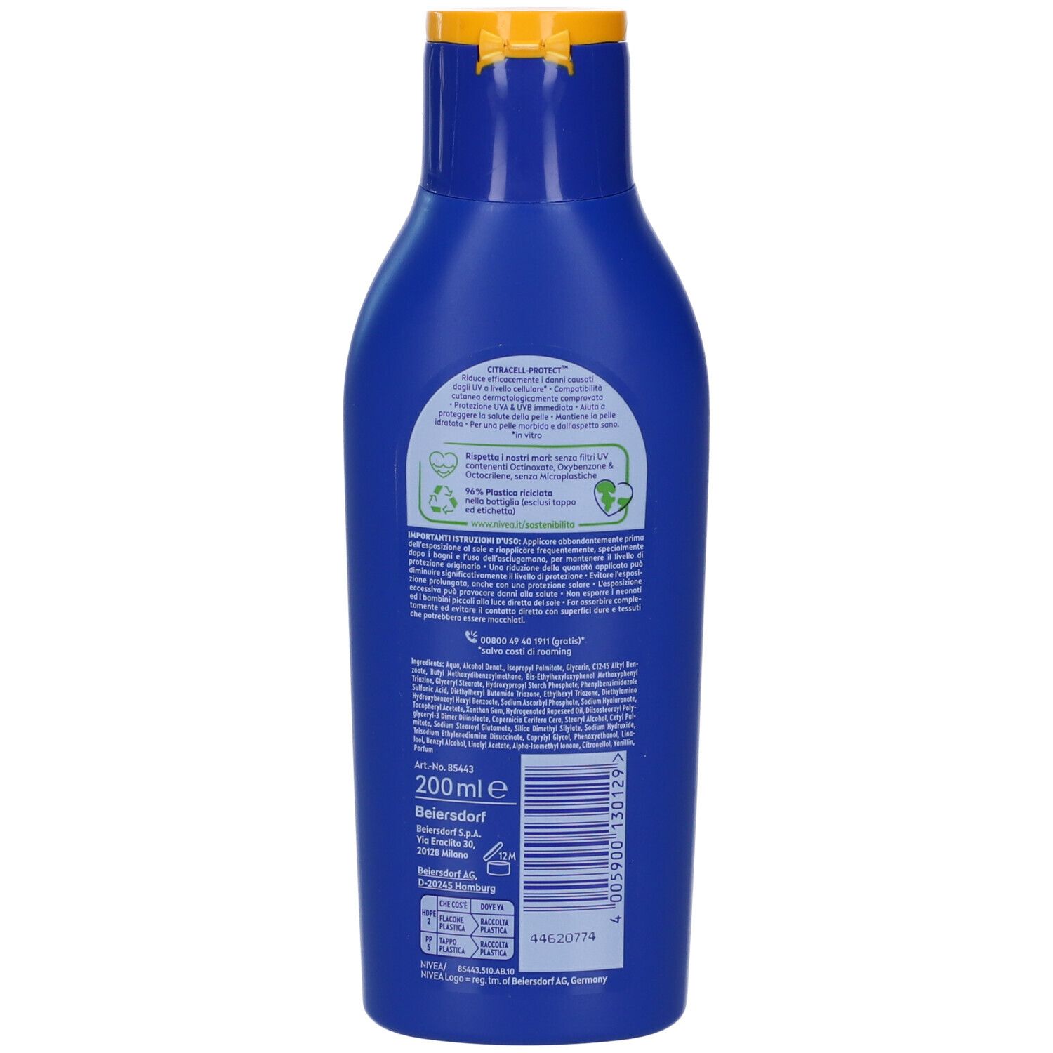 Nivea Sun Latte Solare Protect & Hydrate SPF15 200 ml, Crema solare 15 idratante per 48 ore