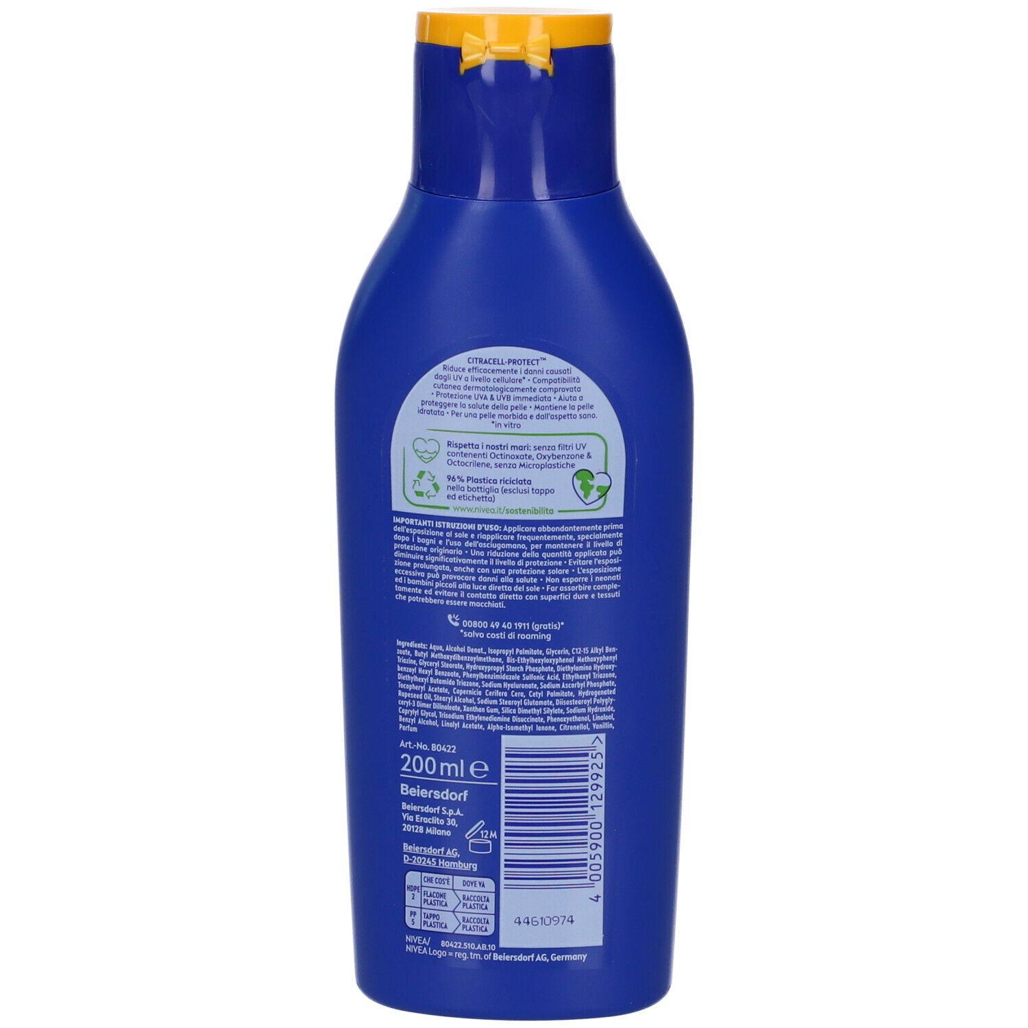 Nivea Sun Latte Solare Protect & Hydrate SPF20 200 ml, Crema solare 20 idratante per 48 ore