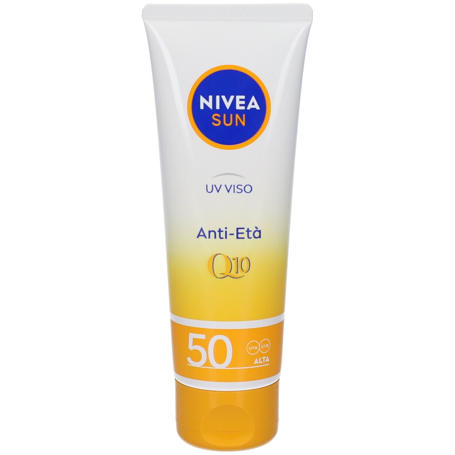 Nivea Sun UV Viso Anti-Età FP50 50 ml, Crema solare viso antirughe e antimacchie con Coenzima Q10