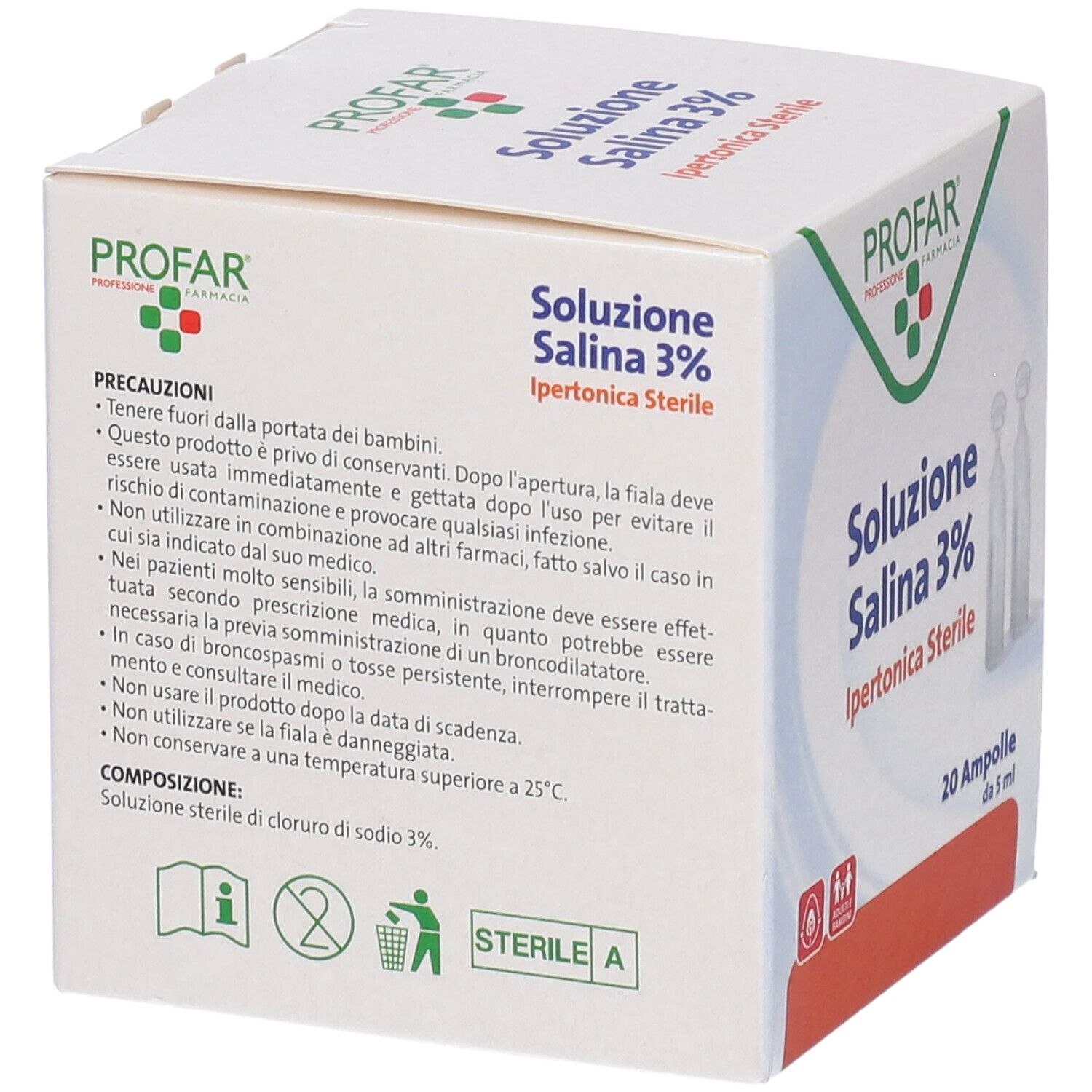 Retro della confezione del prodotto. Testo in italiano. Contiene precauzioni e ingredienti.