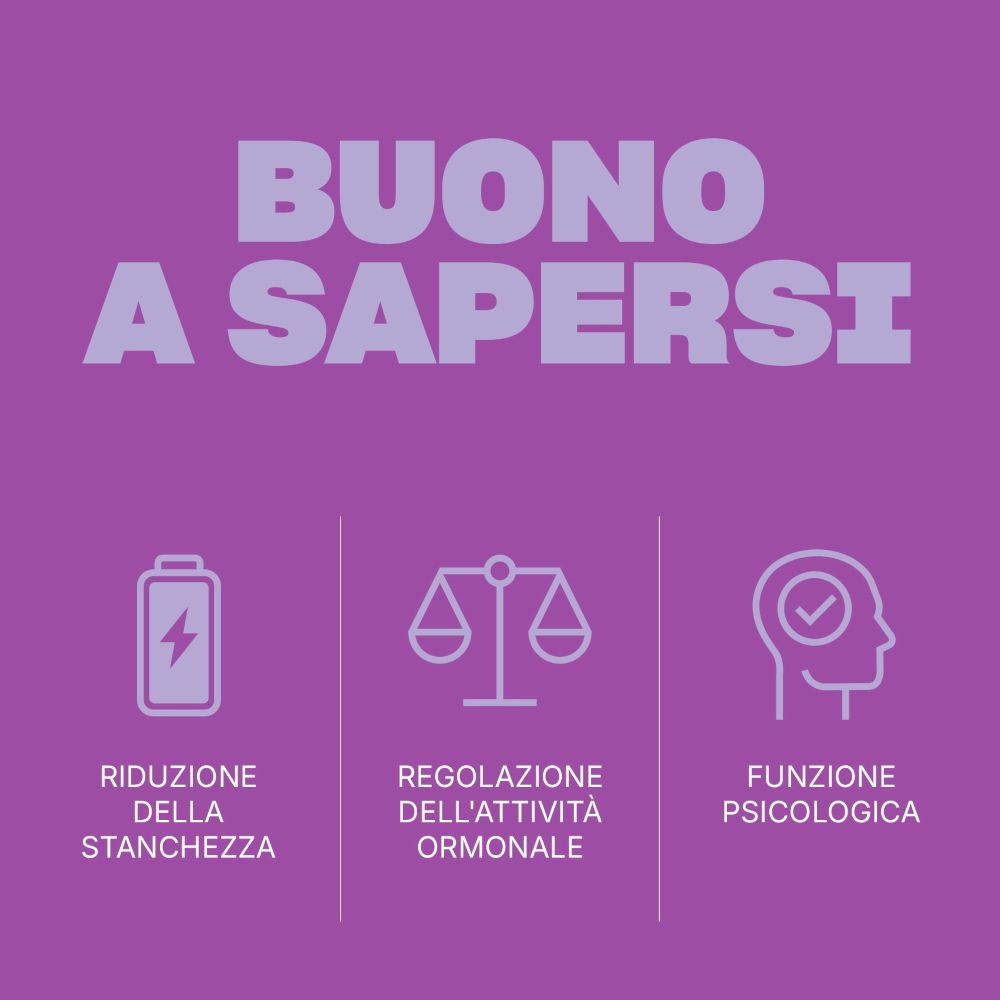 Icone per riduzione stanchezza, regolazione attività ormonale e funzione psicologica.