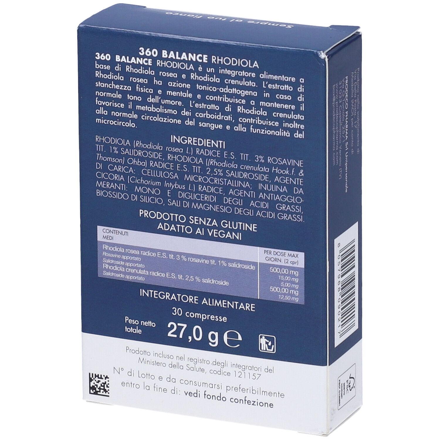 360 Balance Rhodiola 30 Compresse