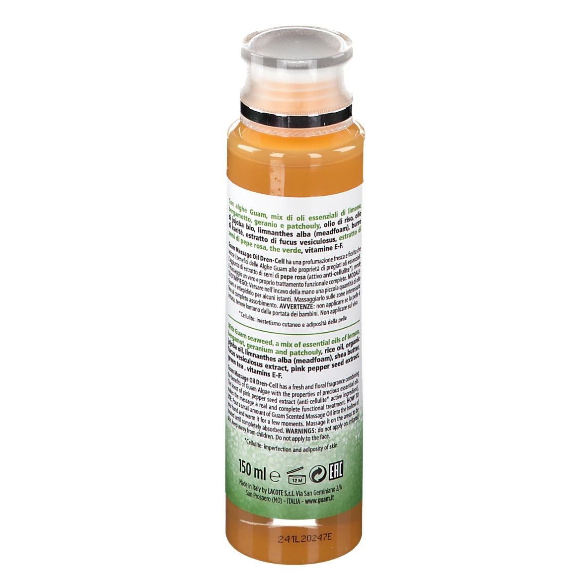GUAM® Scented Massage Oil Dren-Cell