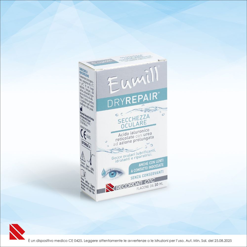 Eumill DRYREPAIR Secchezza Oculare, flacone da 10ml con marchio CE.