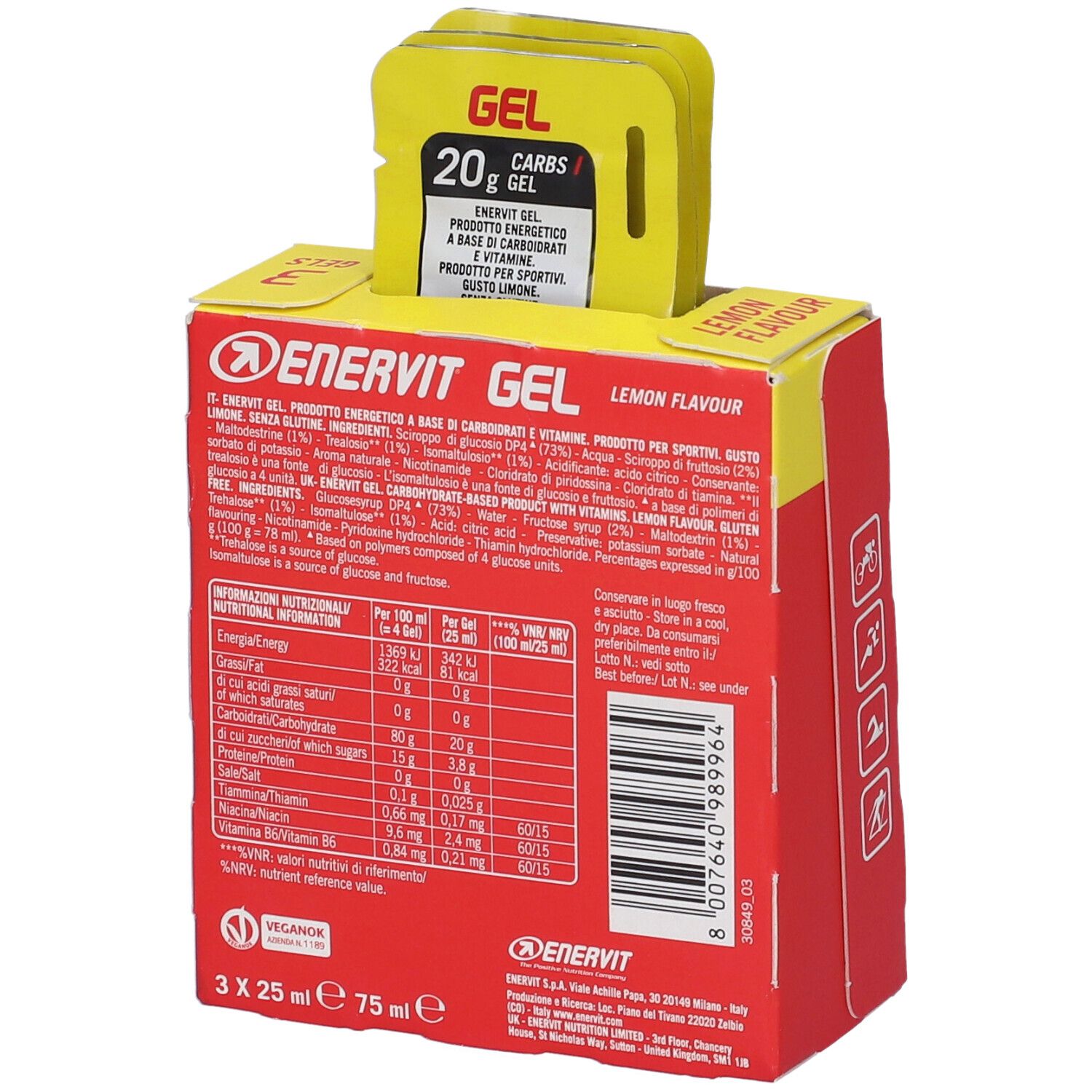 Enervit Sport Gel Limone 3x25ml