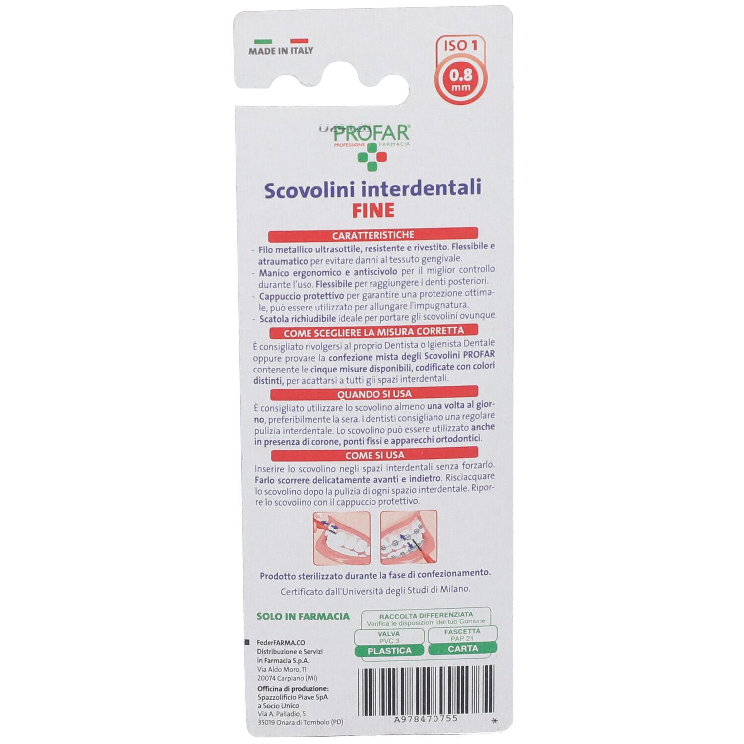 Profar Scovolini Rosso 0,8 6 Pezzi