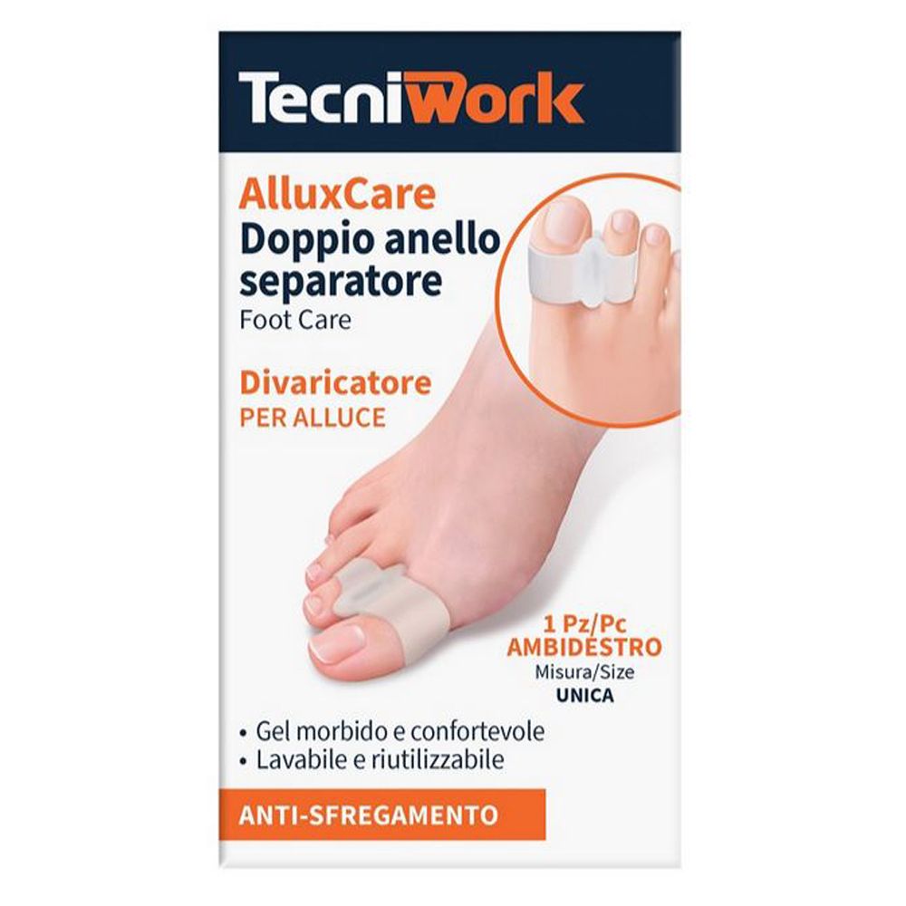Tecniwork AlluxCare Doppio Anello Separatore per Alluce - Ambidestro Misura Unica