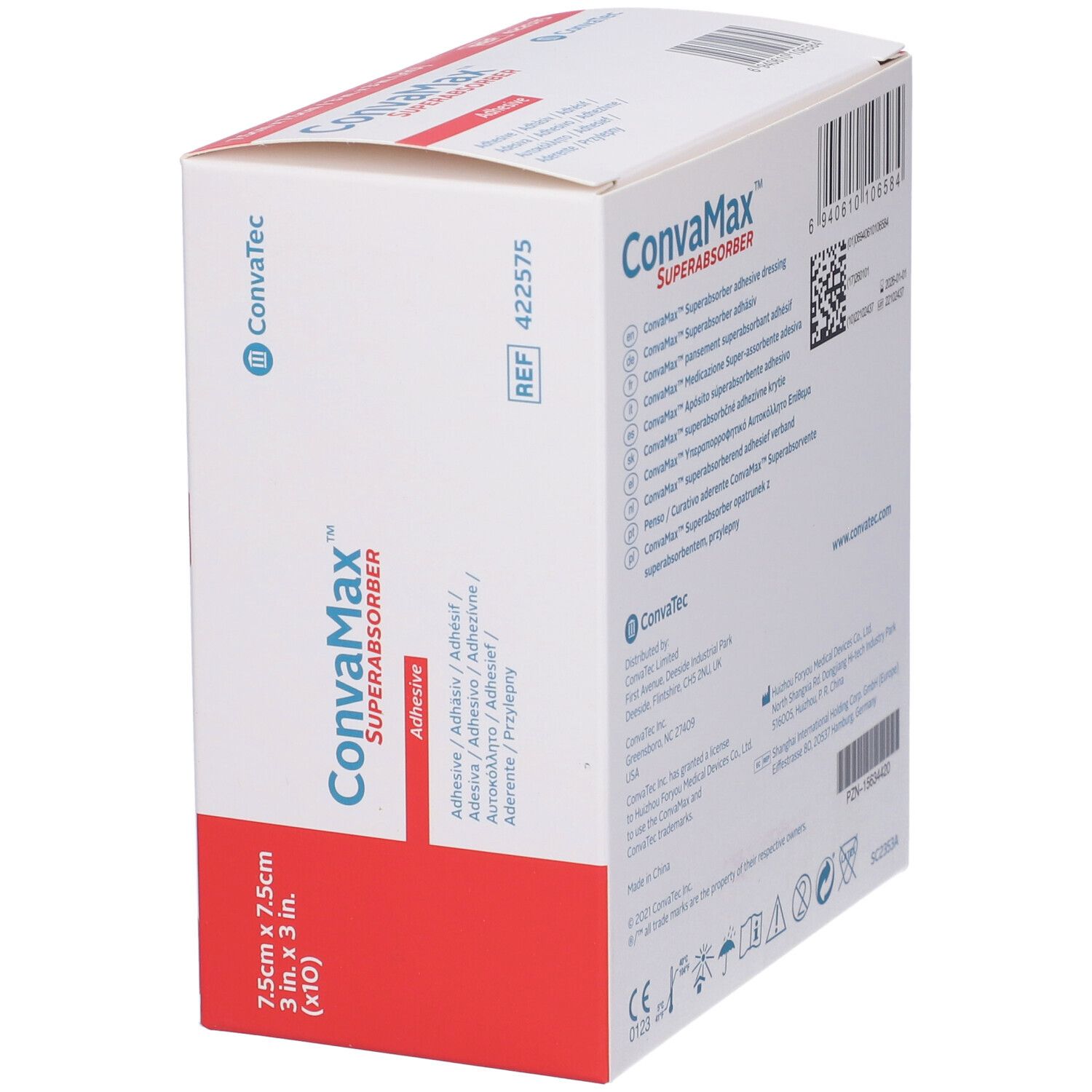 Medicazione Avanzata Convamax Superabsorber Adhesive 7,5 X 7,5 Cm 10 Pezzi