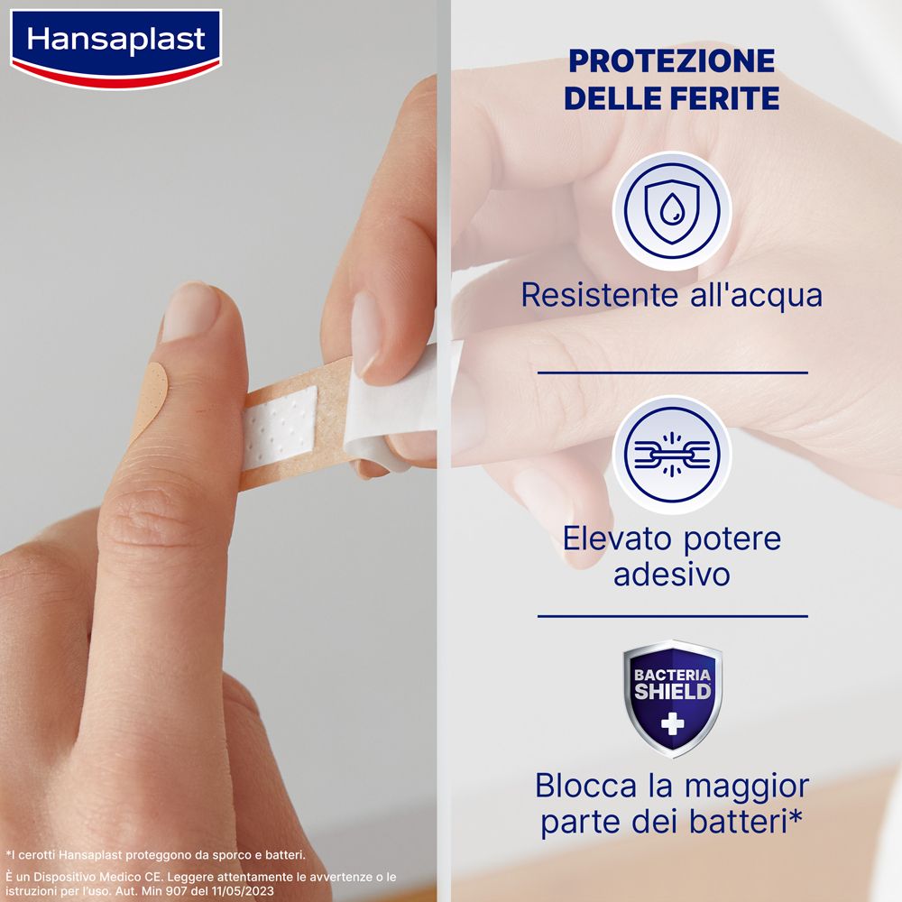 Hansaplast Cerotti Universal, Impermeabili e traspiranti per tutte le ferite, 20 pezzi da 19 x 72 mm - risparmia il 10% con il codice: NI10