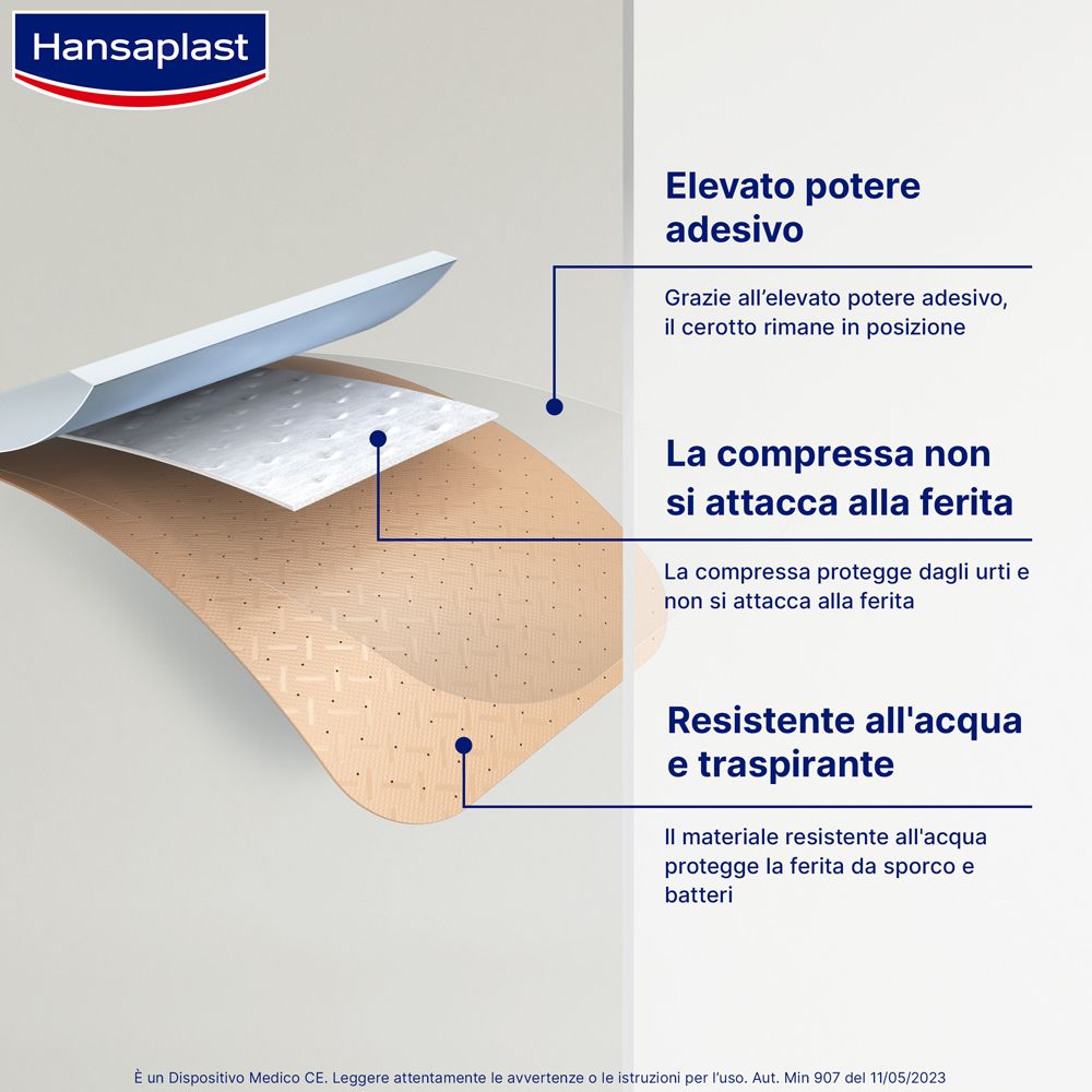 Hansaplast Cerotti Universal, Impermeabili e traspiranti per tutte le ferite, 20 pezzi da 19 x 72 mm - risparmia il 10% con il codice: NI10