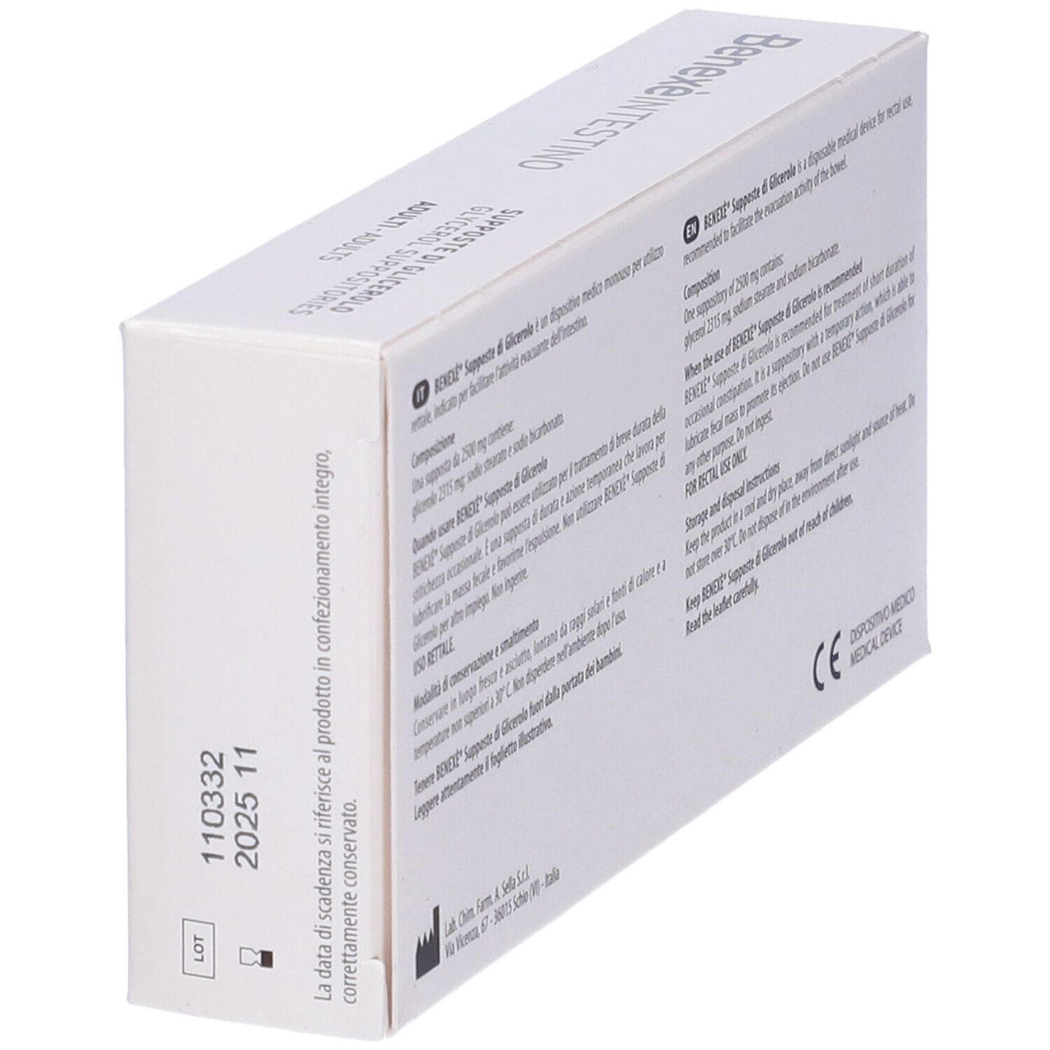 Supposte Di Glicerolo Per Adulti Benexe' Intestino 18 Pezzi