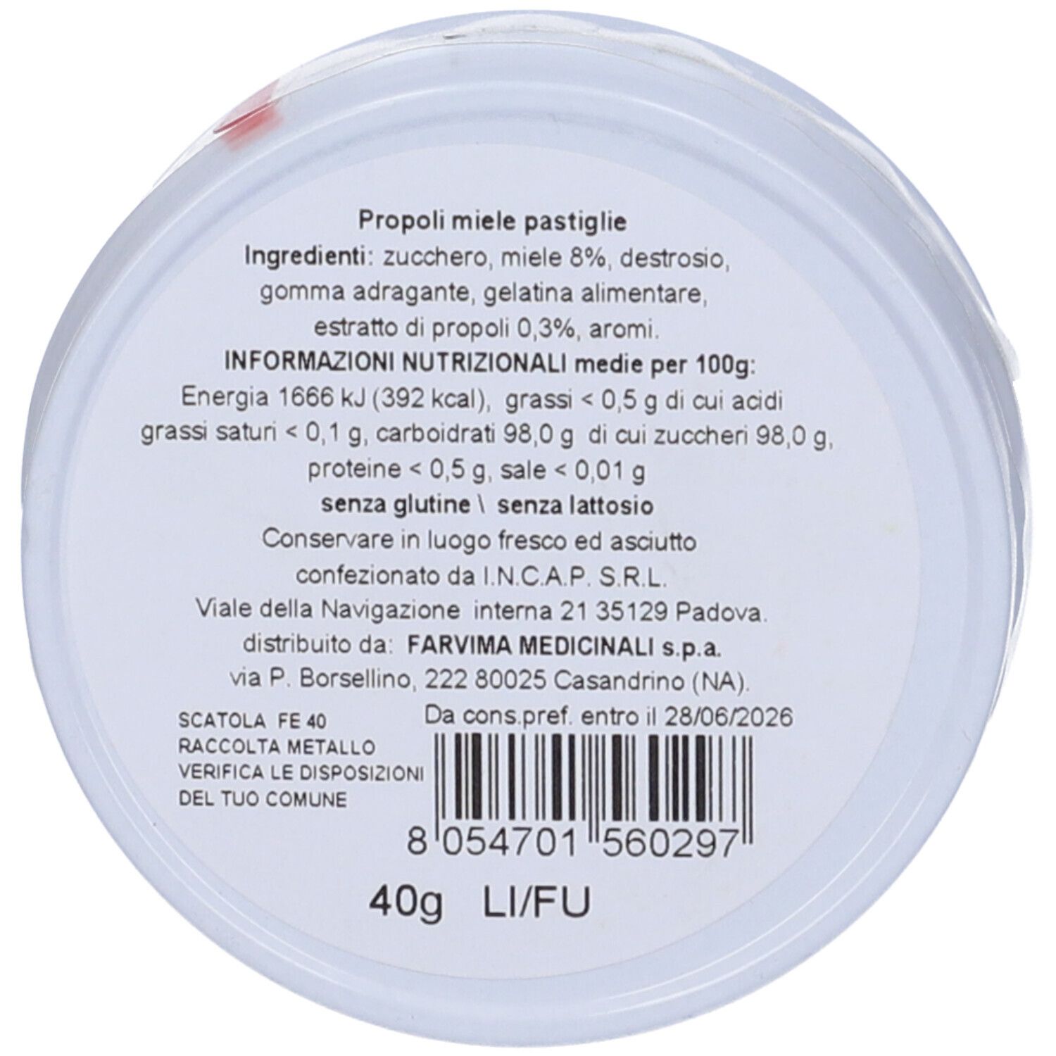 Caramelle F-Care Propoli Miele 40 G