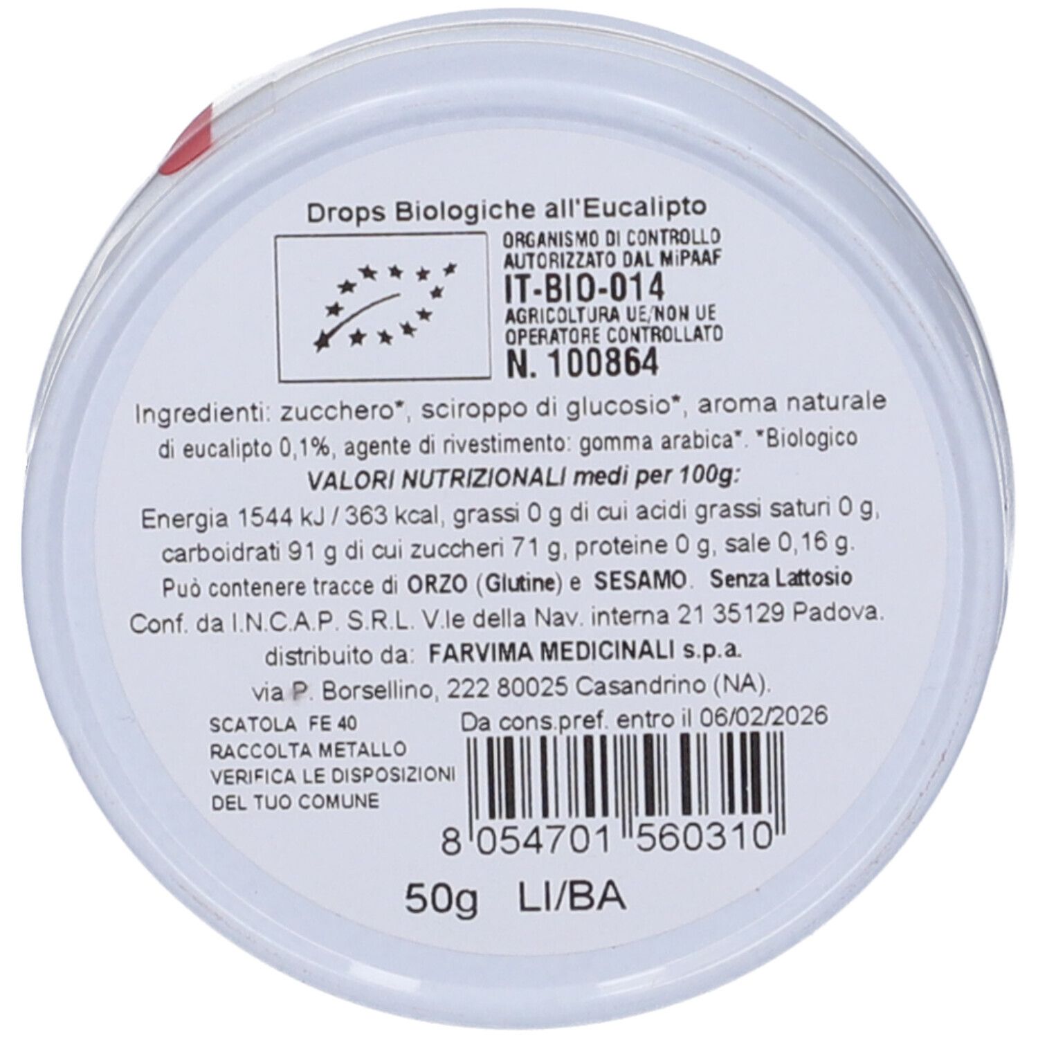 Caramelle F-Care Eucalipto Bio 50 G