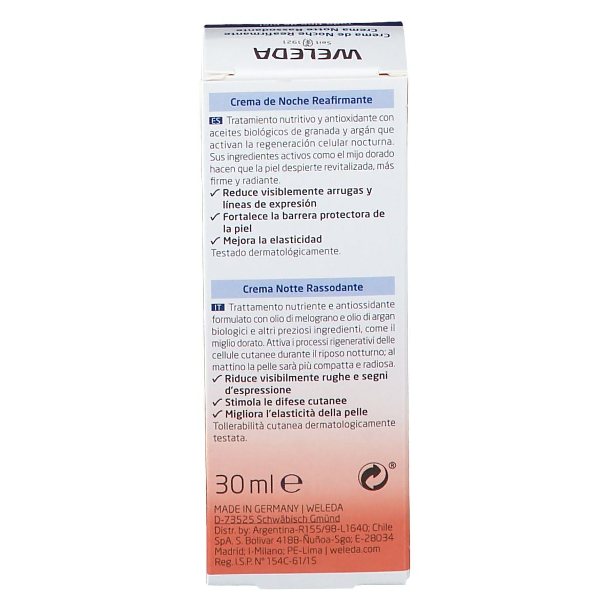 Confezione. Testo, illustrazione di melograno. Descrizione degli ingredienti e della qualità.