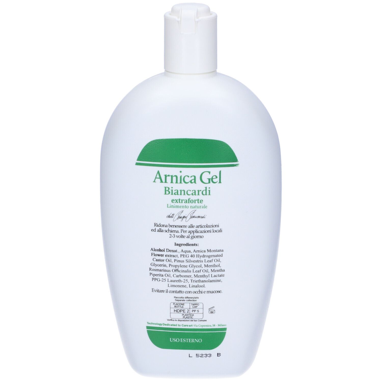 Arnica Biancardi Gel Extraforte Terra Di Cuma Uso Veterinario 500 Ml